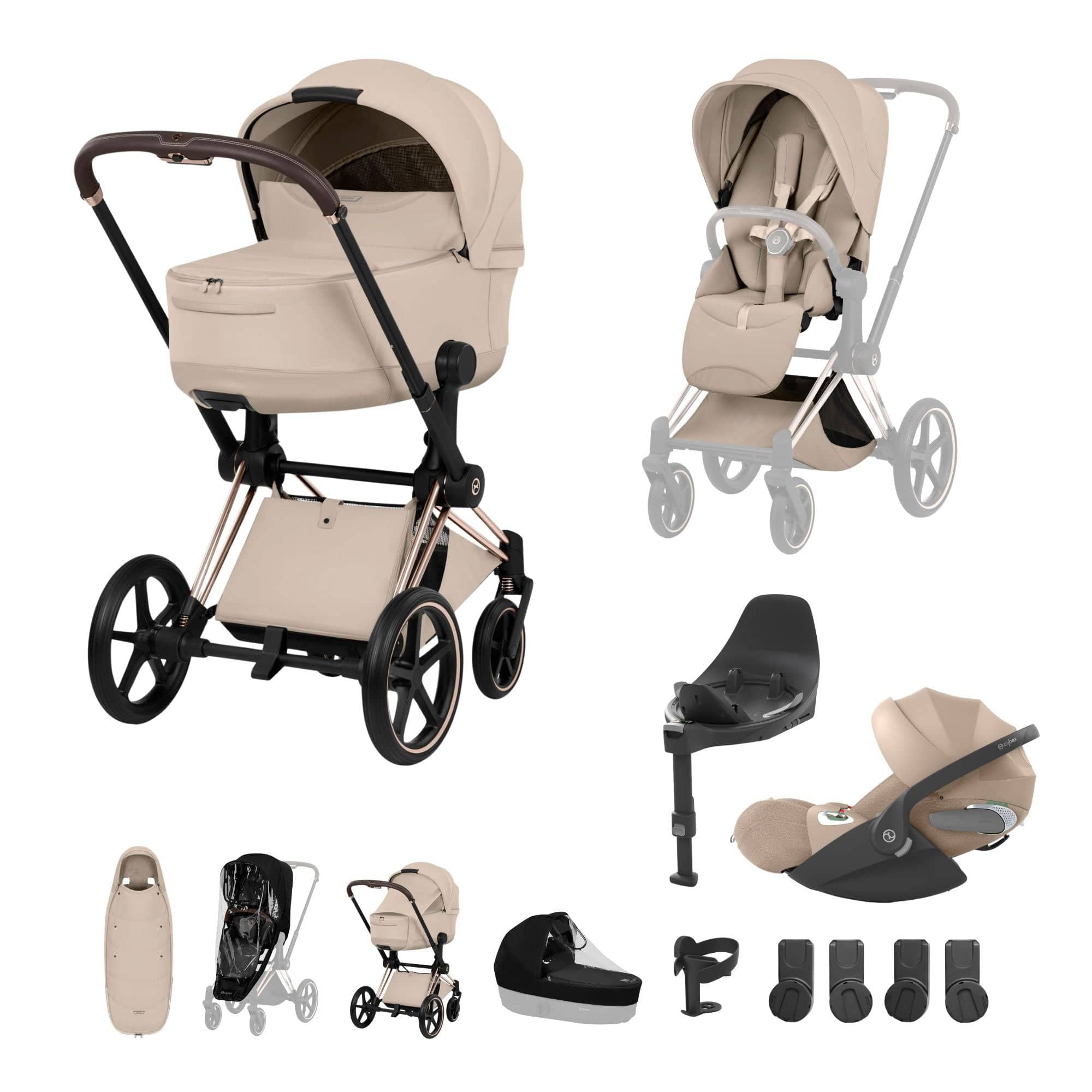 Cybex Travel Systems Cybex Priam Ultimate Accessory Bundle - Style Collection - Cozy Beige 21864-RG-COZ-BEI-1