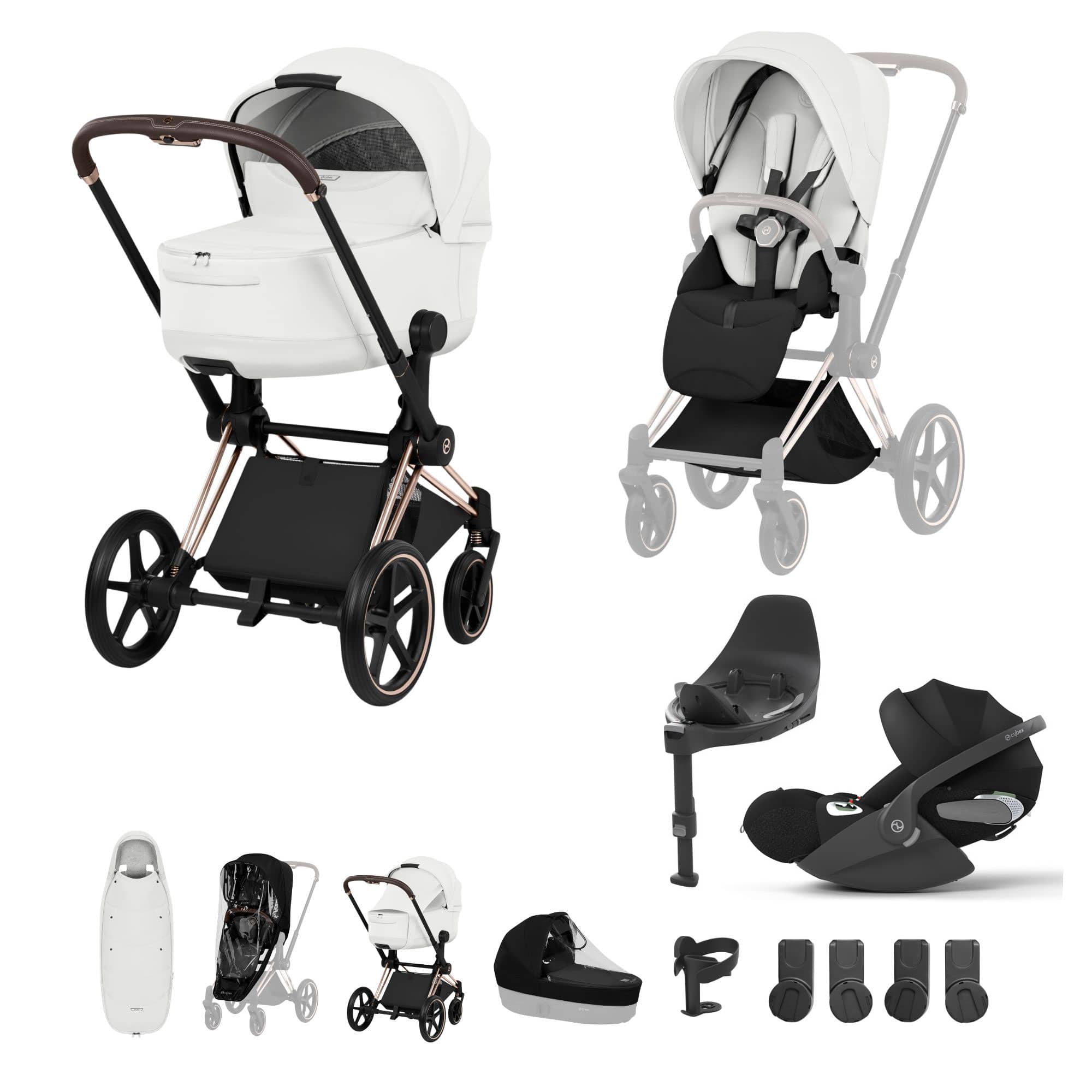 Cybex Travel Systems Cybex Priam Ultimate Accessory Bundle - Style Collection - Off White 21864-RG-OFF-WHT