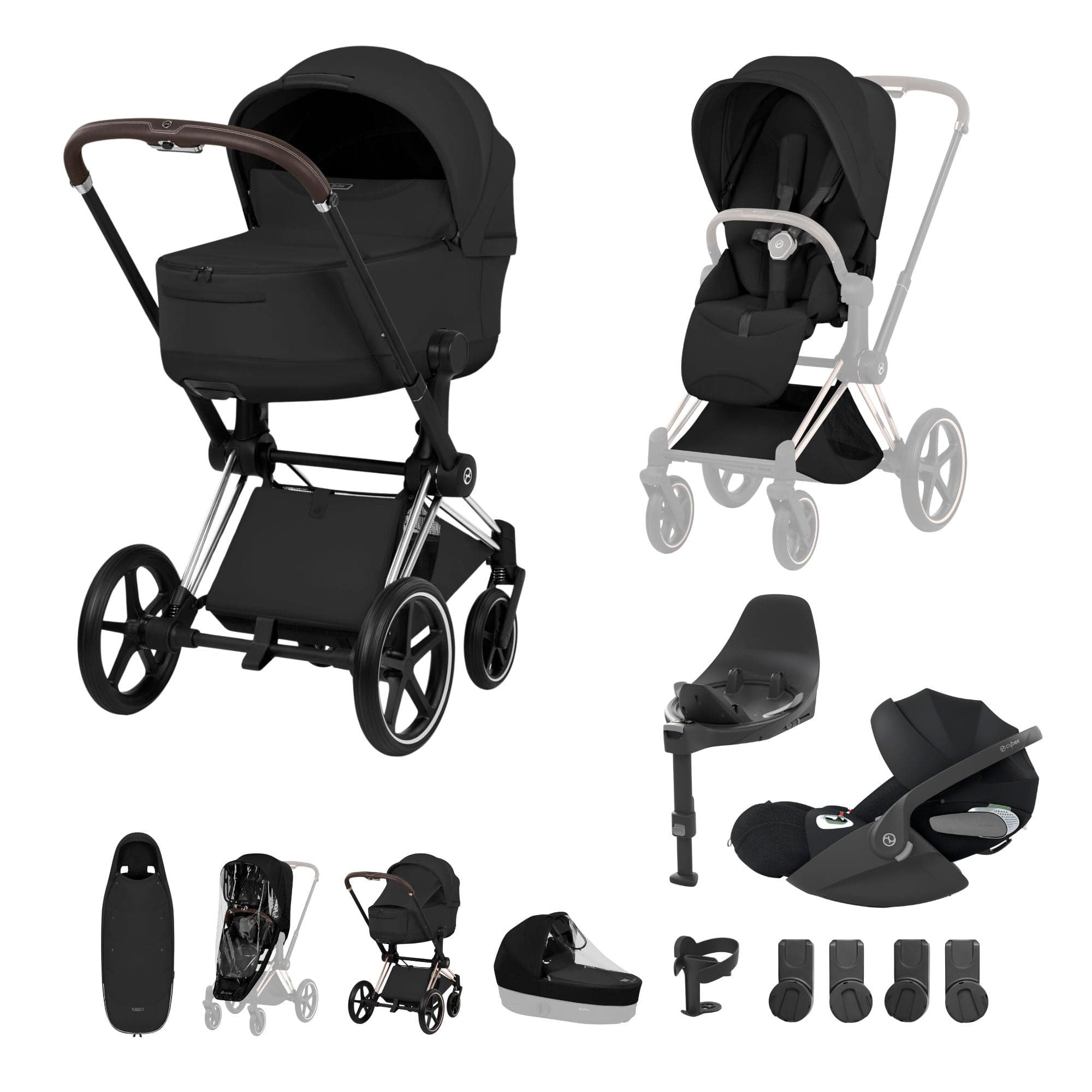 Cybex Travel Systems Cybex Priam Ultimate Accessory Bundle - Style Collection - Sepia Black 21864-CB-BLK-1