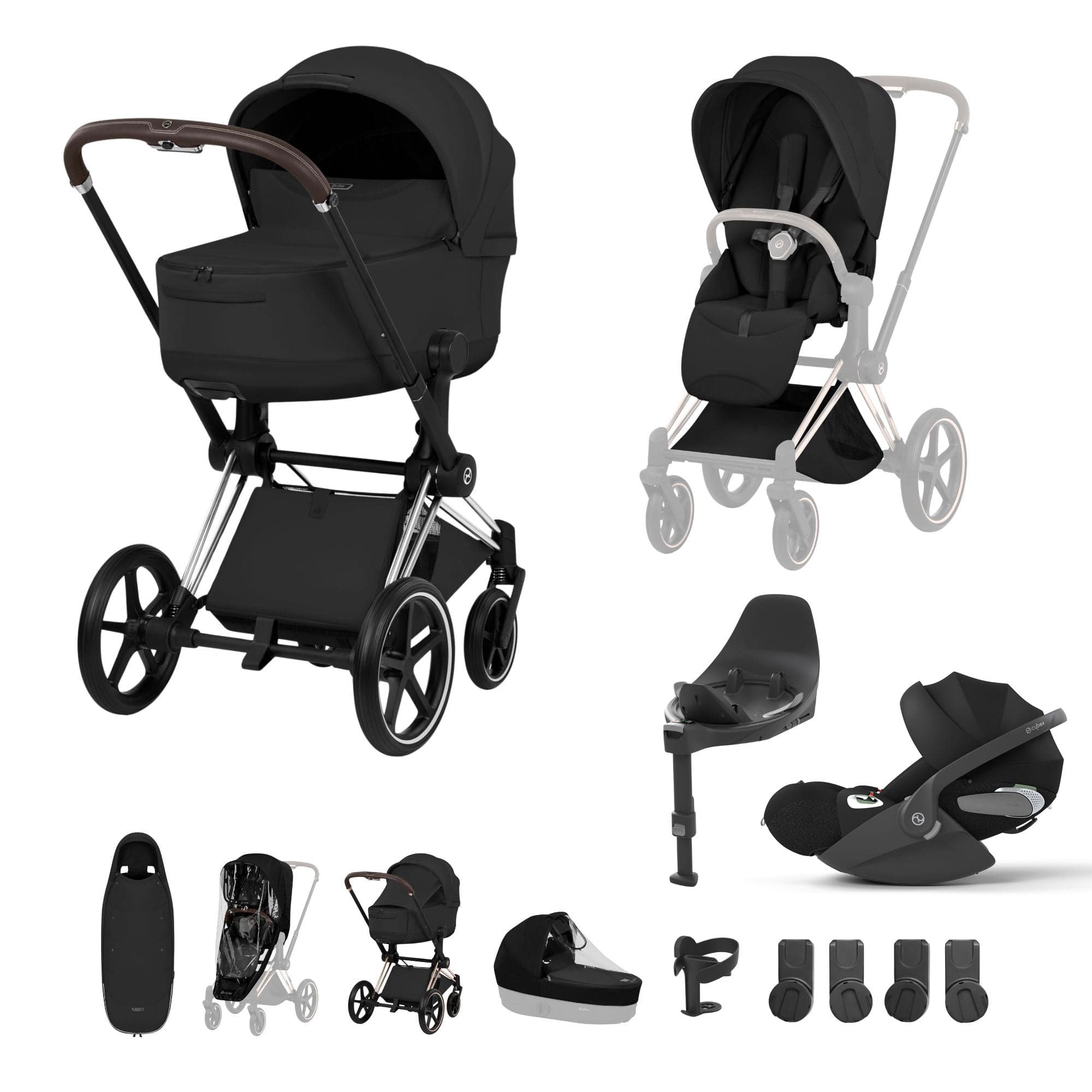 Cybex Travel Systems Cybex Priam Ultimate Accessory Bundle - Style Collection - Sepia Black 21864-CB-BLK