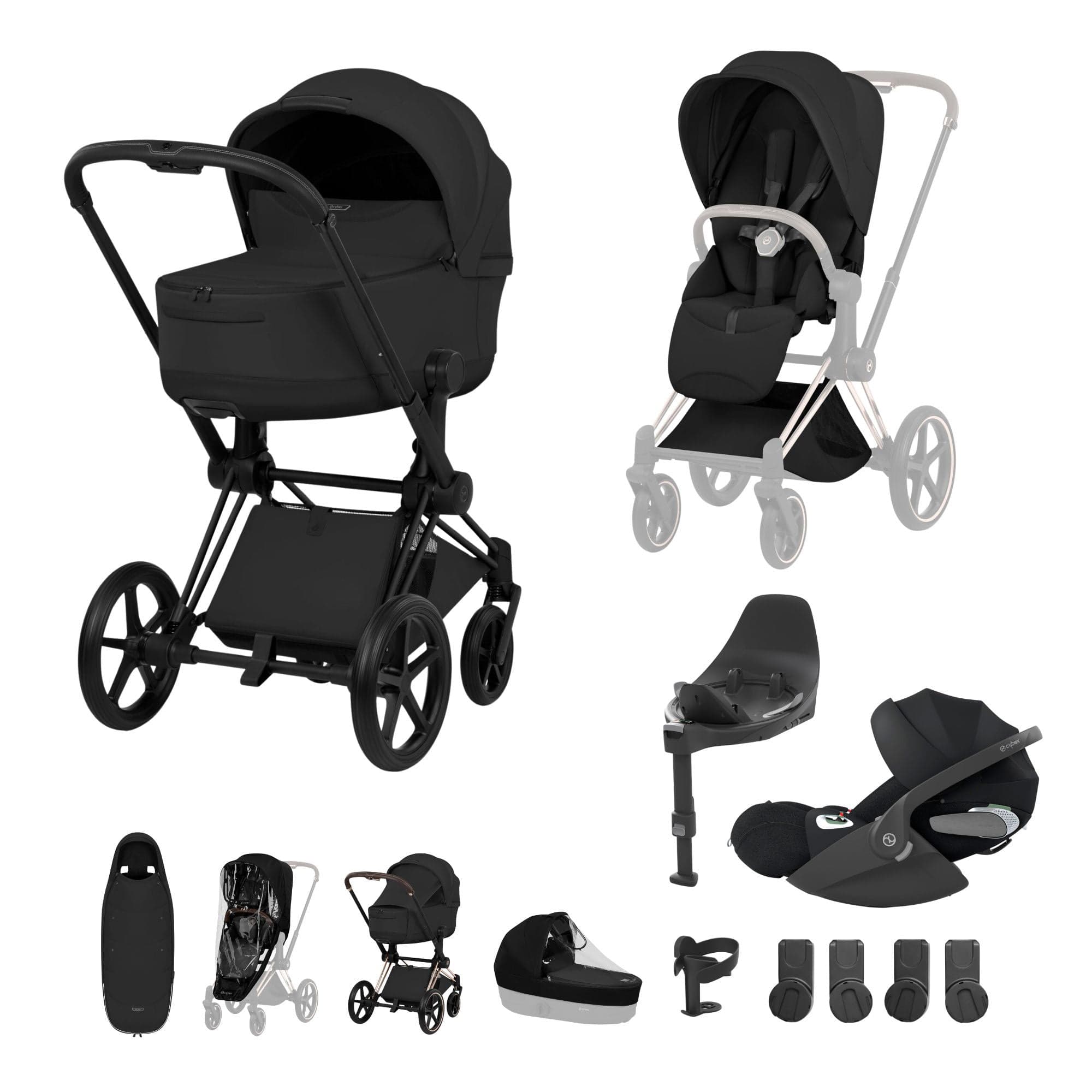 Cybex Travel Systems Cybex Priam Ultimate Accessory Bundle - Style Collection - Sepia Black 21864-MB-BLK-1