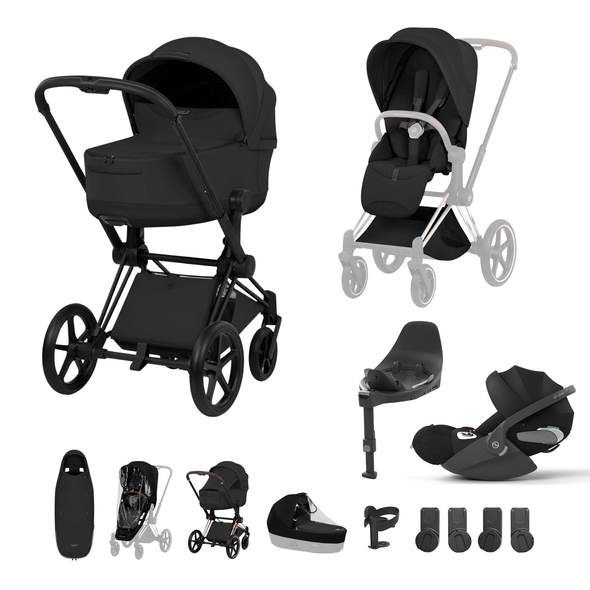 Cybex Travel Systems Cybex Priam Ultimate Accessory Bundle - Style Collection - Sepia Black 21864-MB-BLK