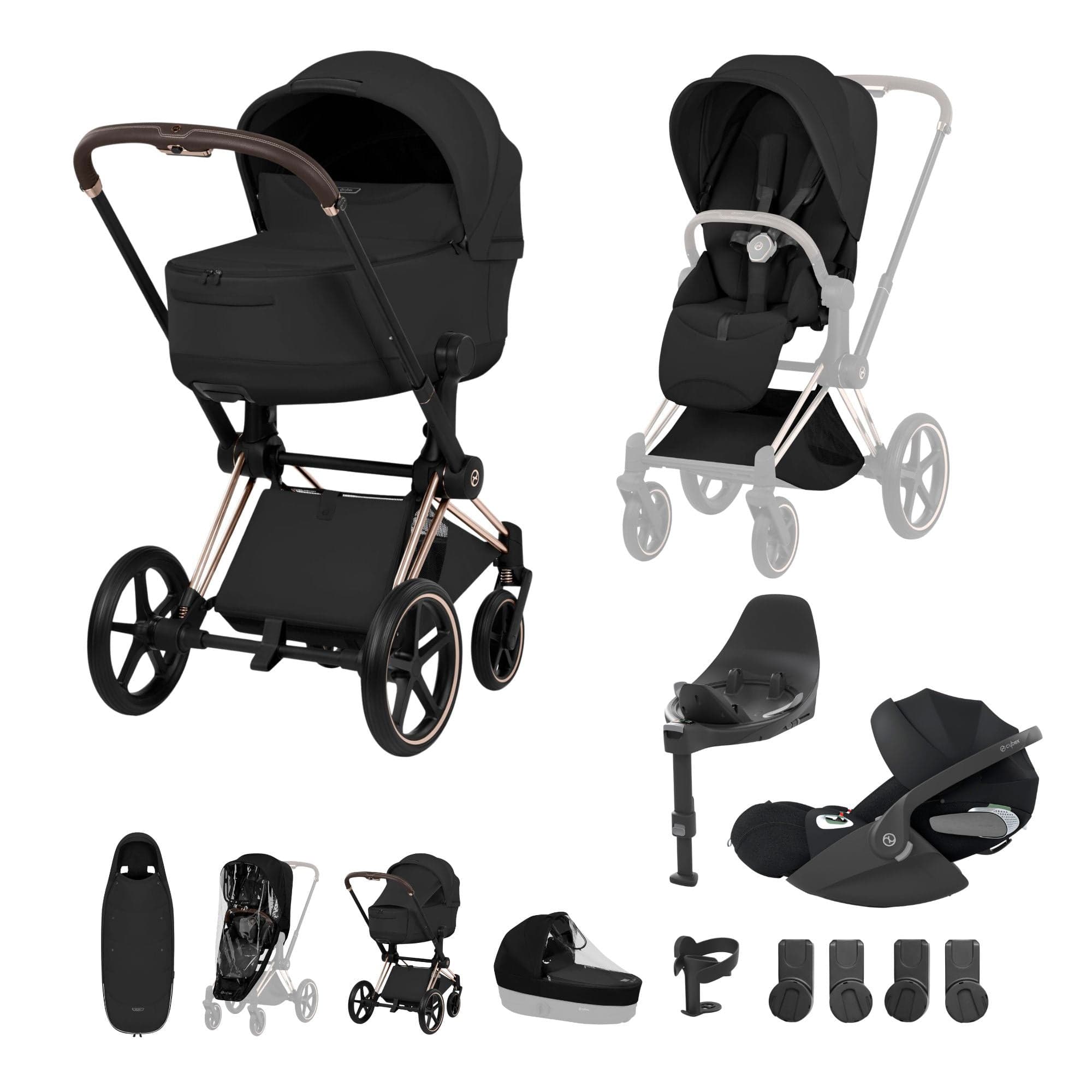Cybex Travel Systems Cybex Priam Ultimate Accessory Bundle - Style Collection - Sepia Black 21864-RG-BLK-1