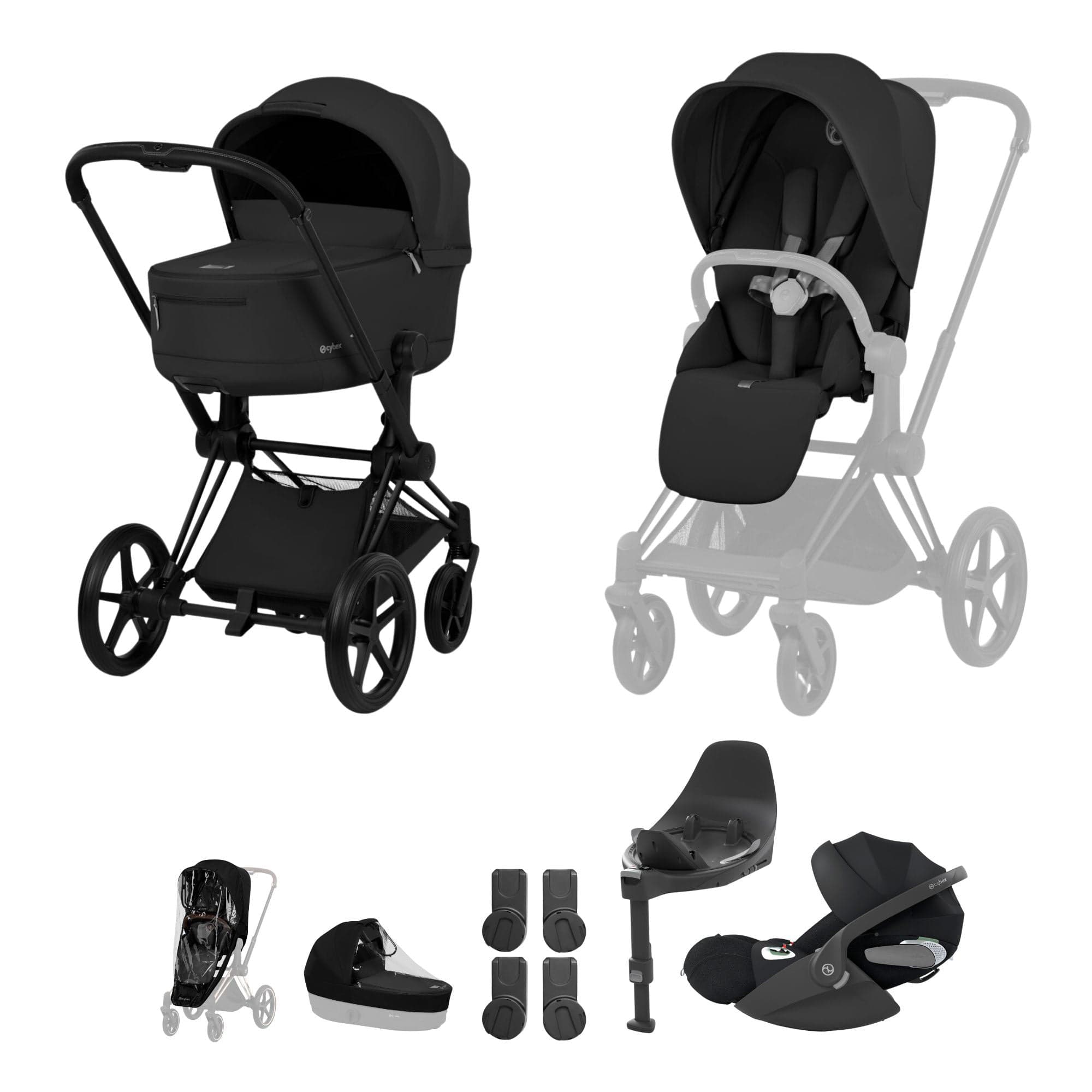 Cybex travel systems Cybex Priam Ultimate Bundle - Comfort Collection - Sepia Black 21947-MB-BLK-1