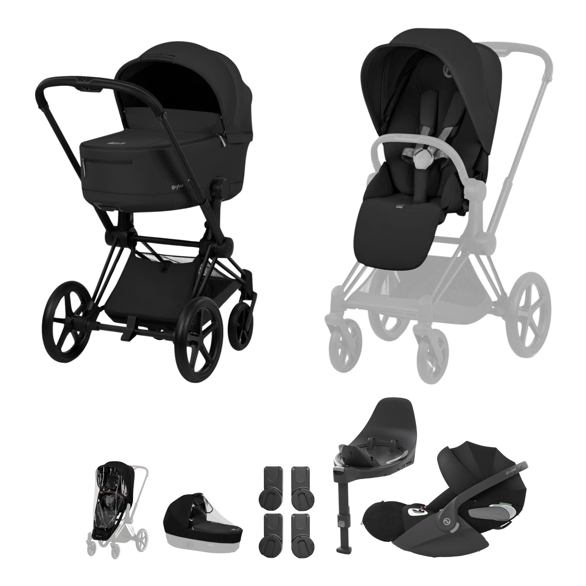 Cybex travel systems Cybex Priam Ultimate Bundle - Comfort Collection - Sepia Black 21947-MB-BLK