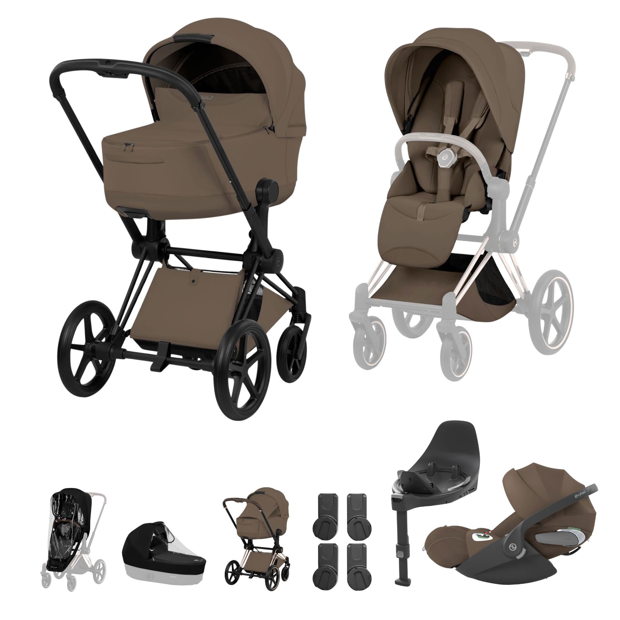 Cybex Travel Systems Cybex Priam Ultimate Bundle - Style Collection - Coconut Brown