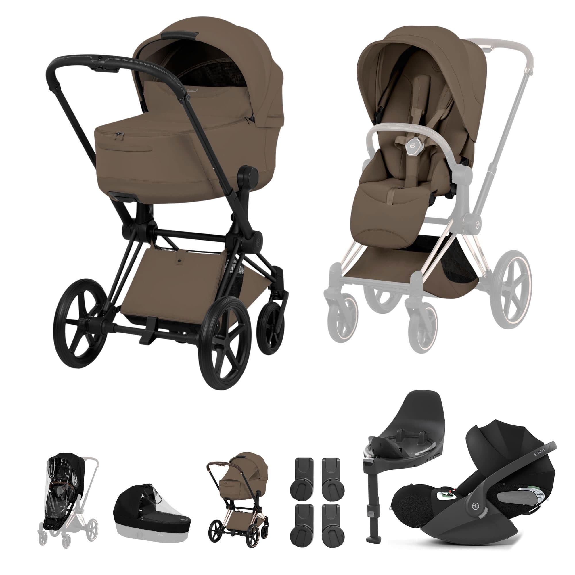 Cybex Travel Systems Cybex Priam Ultimate Bundle - Style Collection - Coconut Brown 21812-MB-NUT-BRN