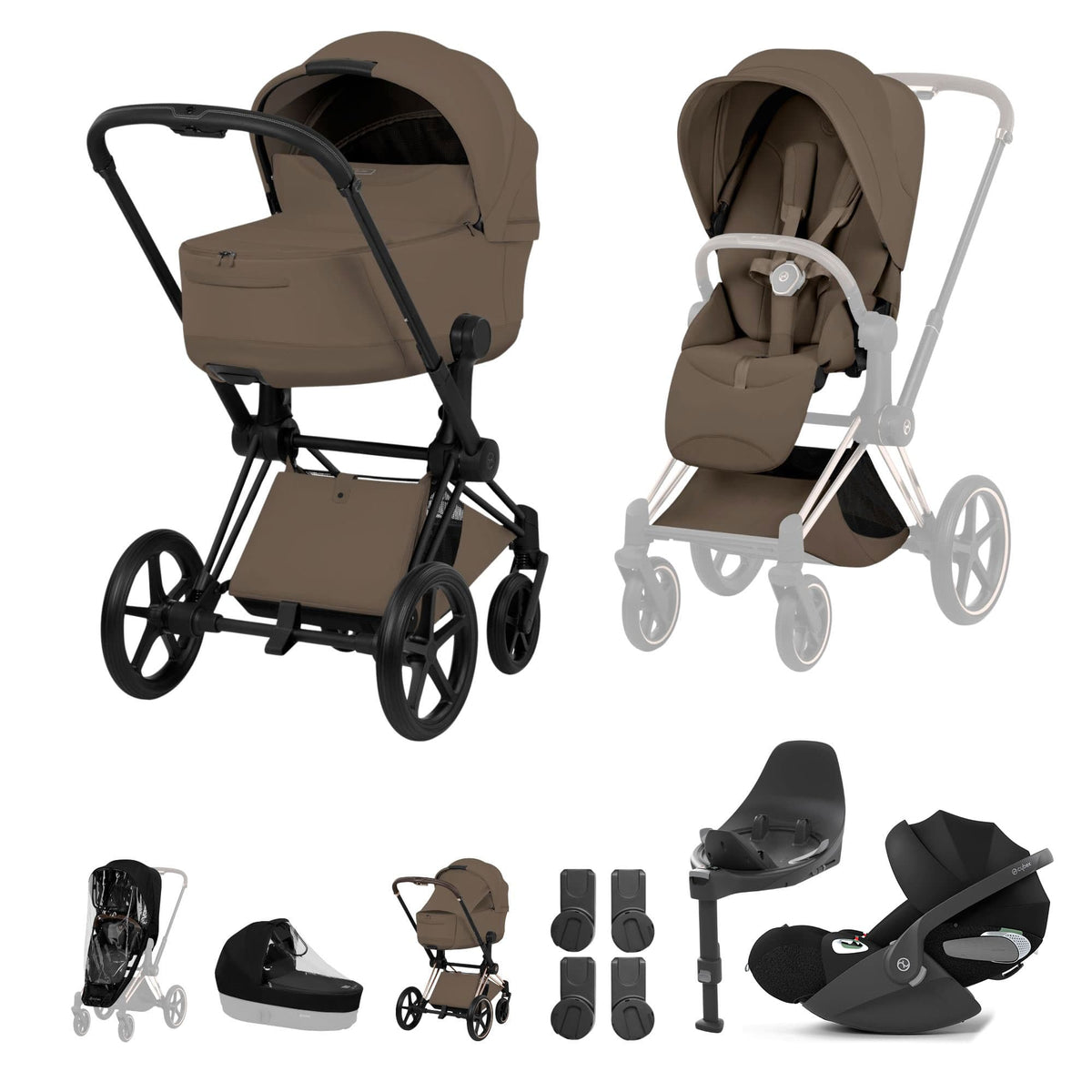 Cybex Travel Systems Cybex Priam Ultimate Bundle - Style Collection - Coconut Brown 21812-MB-NUT-BRN