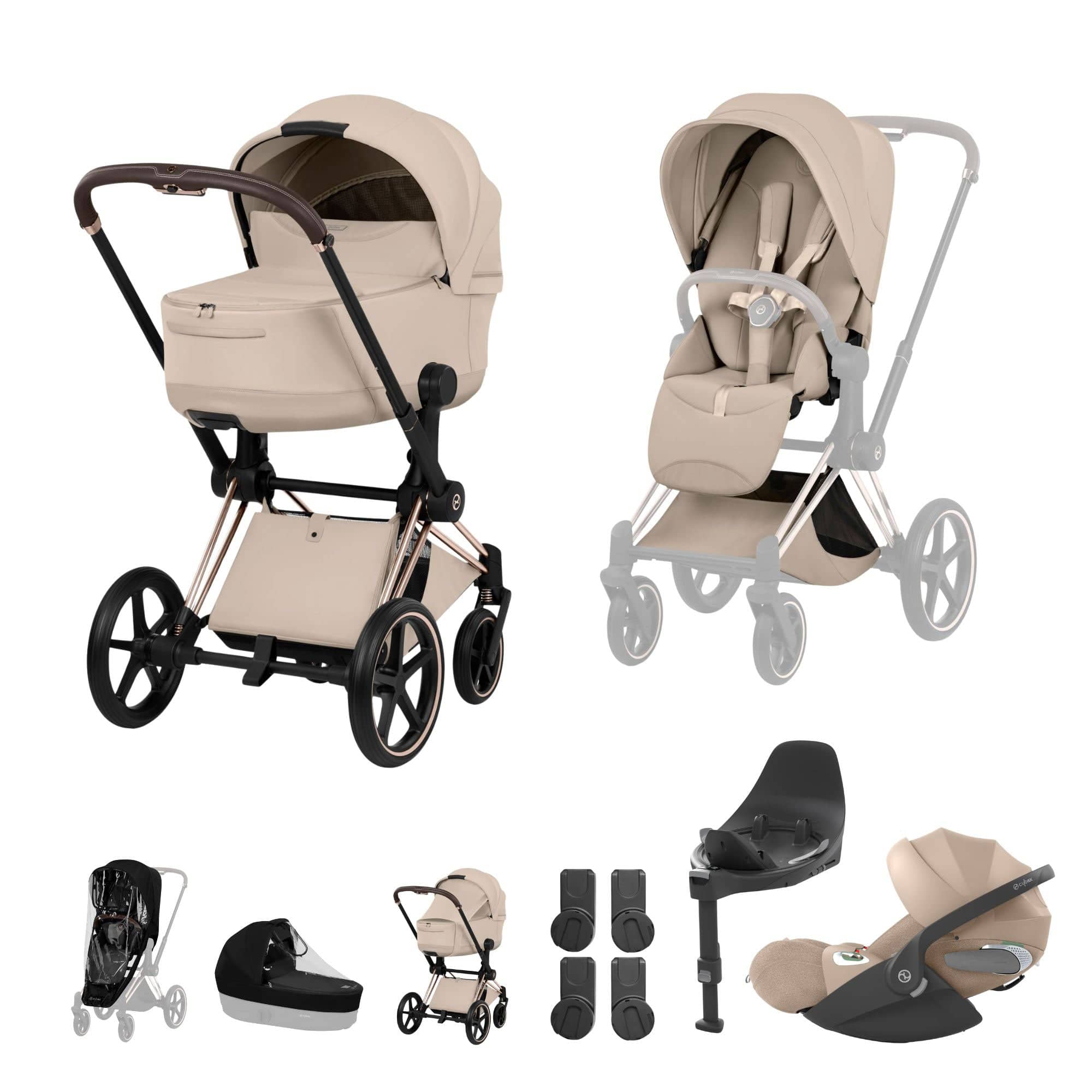 Cybex Travel Systems Cybex Priam Ultimate Bundle - Style Collection - Cozy Beige 21842-RG-COZ-BEI-1