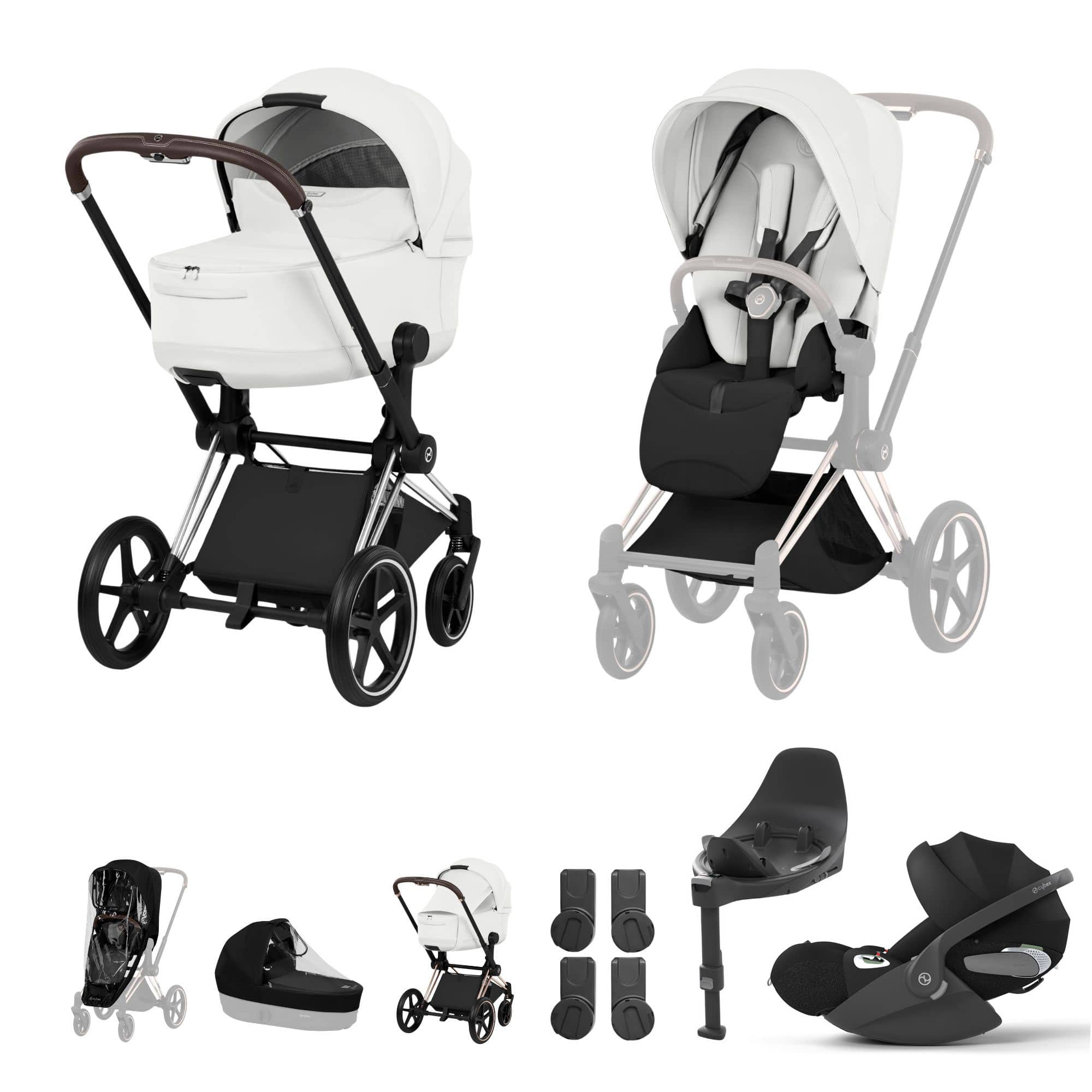 Cybex Travel Systems Cybex Priam Ultimate Bundle - Style Collection - Off White 21842-CB-OFF-WHT