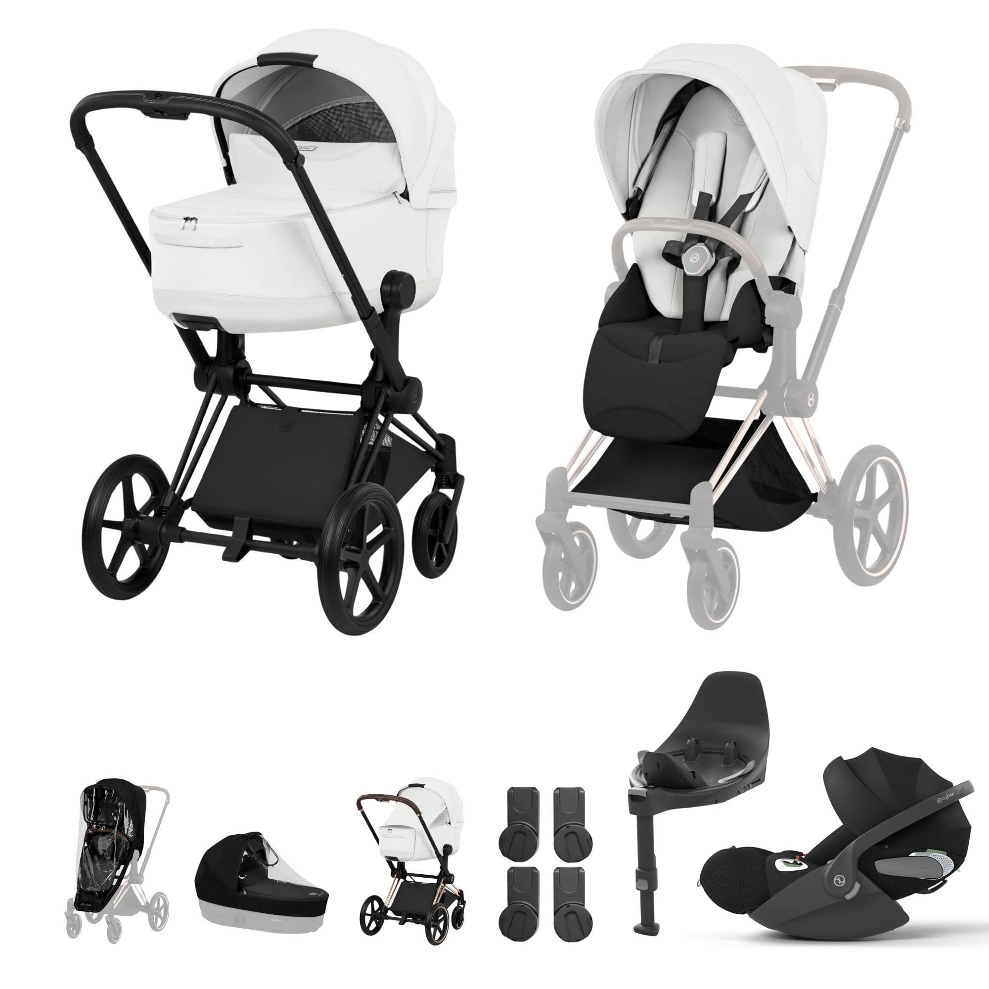 Cybex Travel Systems Cybex Priam Ultimate Bundle - Style Collection - Off White 21842-MB-OFF-WHT