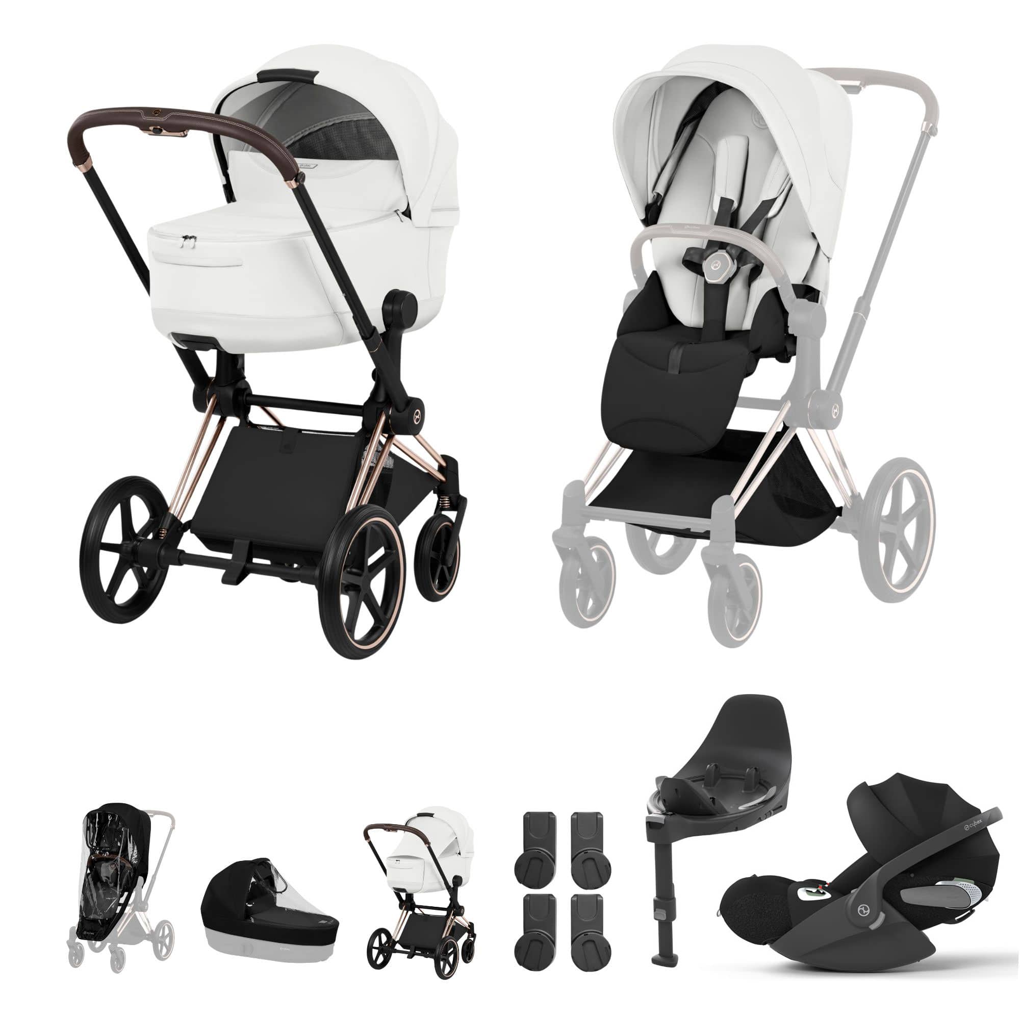 Cybex Travel Systems Cybex Priam Ultimate Bundle - Style Collection - Off White 21842-RG-OFF-WHT
