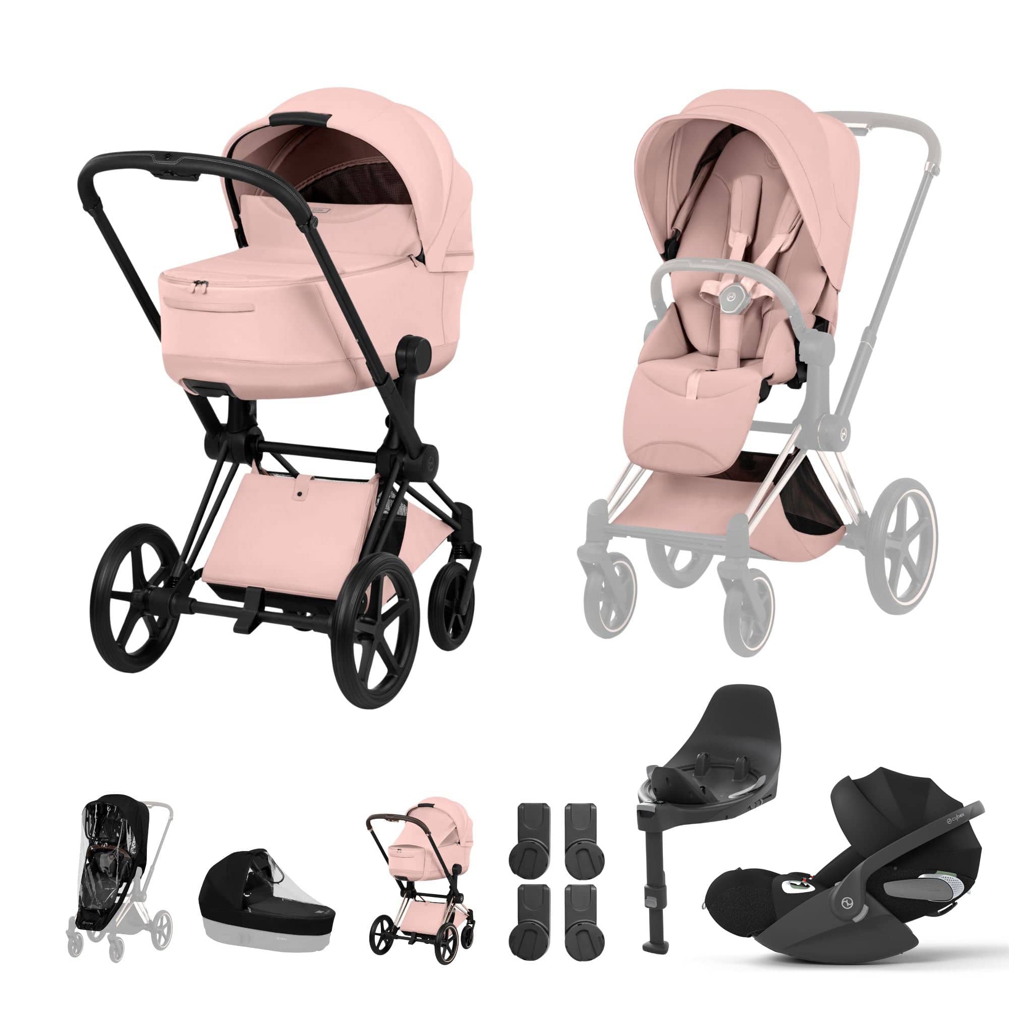 Cybex Travel Systems Cybex Priam Ultimate Bundle - Style Collection - Peach Pink 21842-MB-PEA-PNK