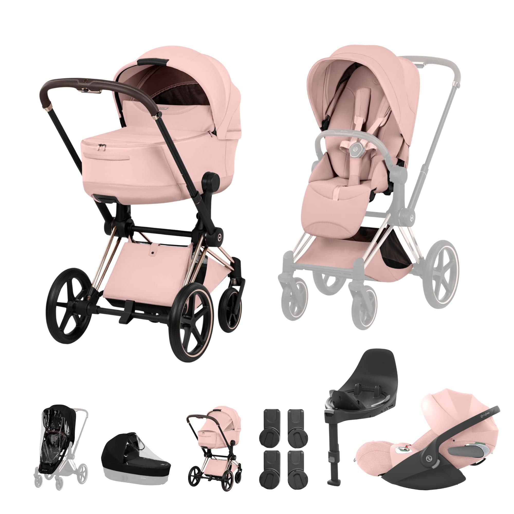 Cybex Travel Systems Cybex Priam Ultimate Bundle - Style Collection - Peach Pink 21842-RG-PEA-PNK-1