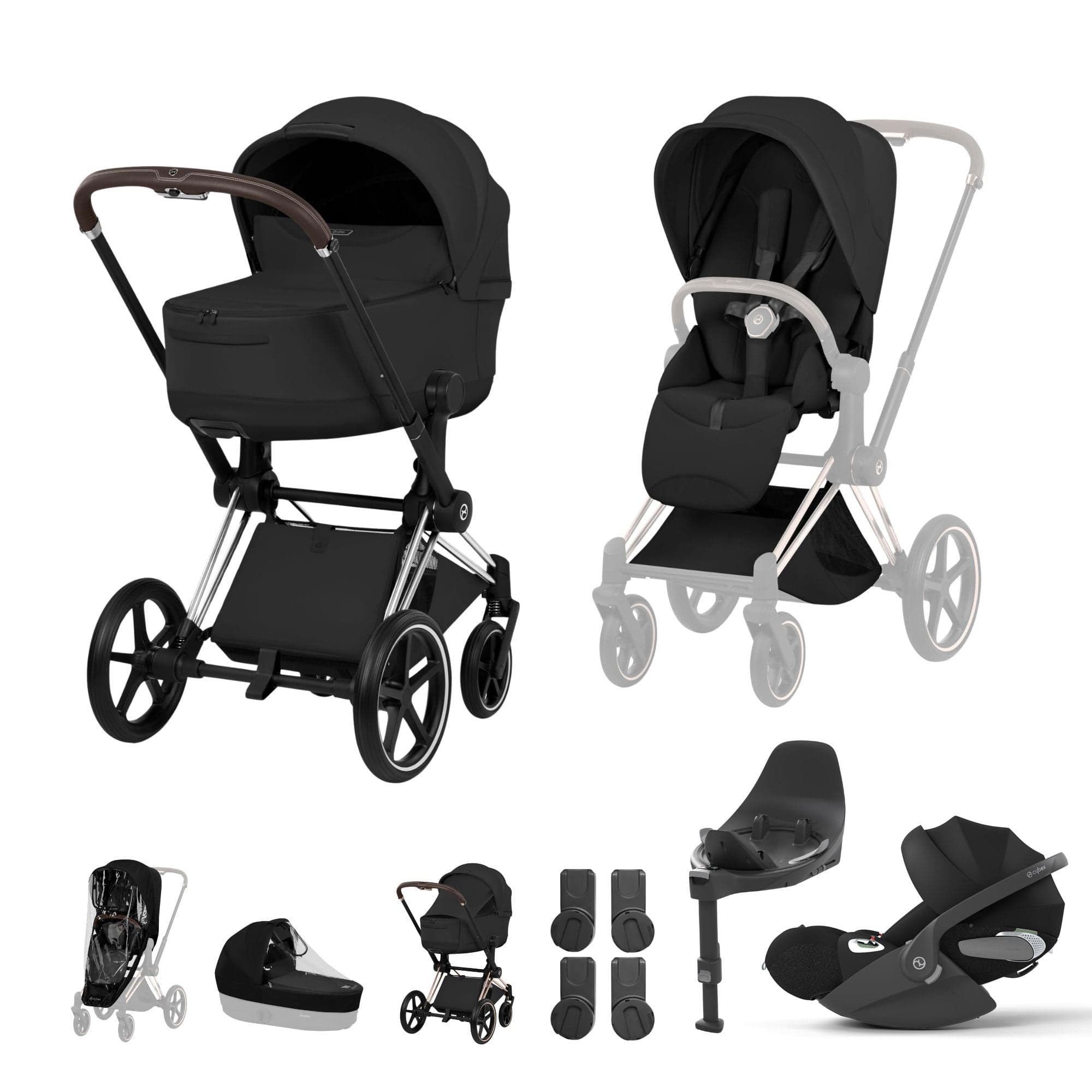 Cybex Travel Systems Cybex Priam Ultimate Bundle - Style Collection - Sepia Black 21842-CB-BLK