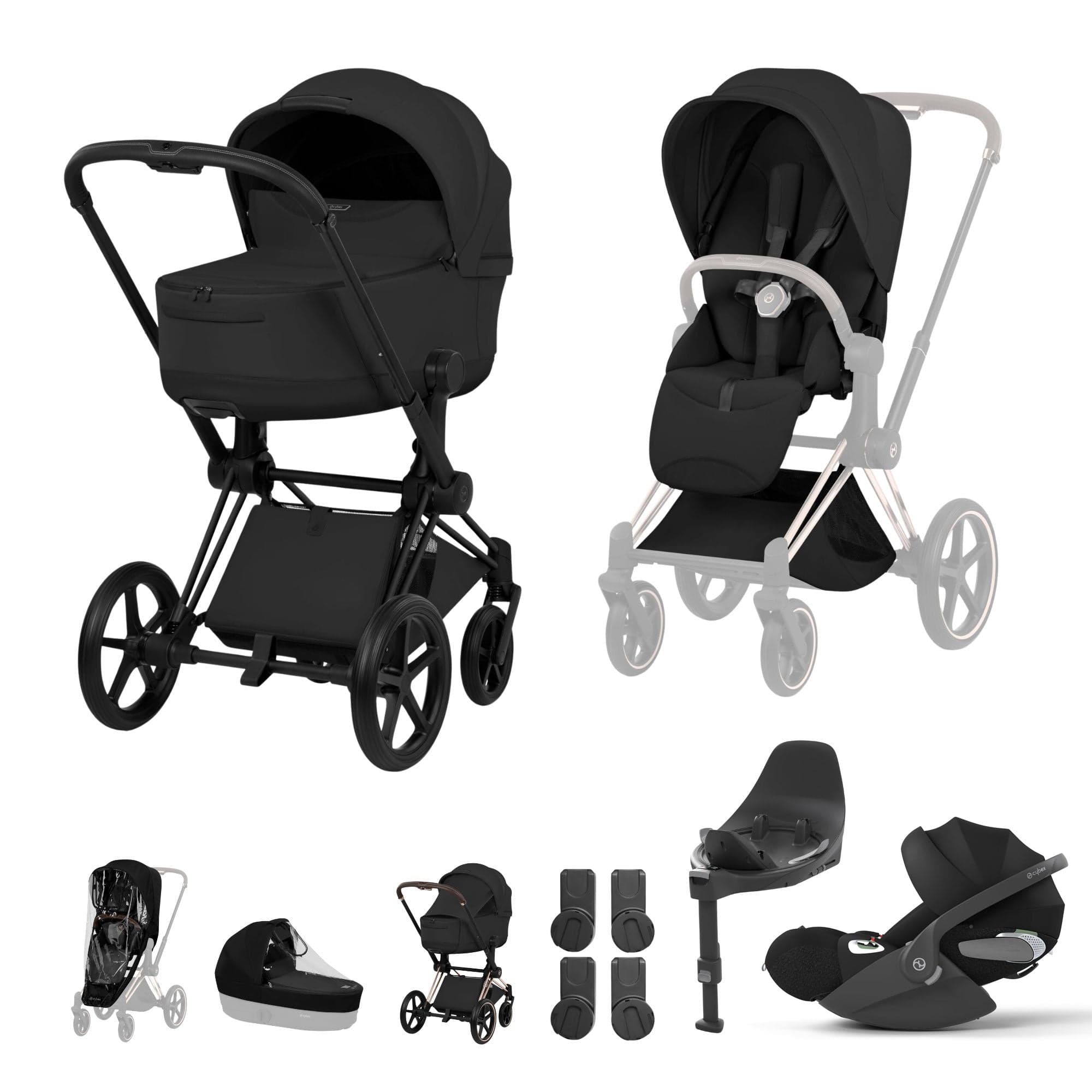 Cybex Travel Systems Cybex Priam Ultimate Bundle - Style Collection - Sepia Black 21842-MB-BLK
