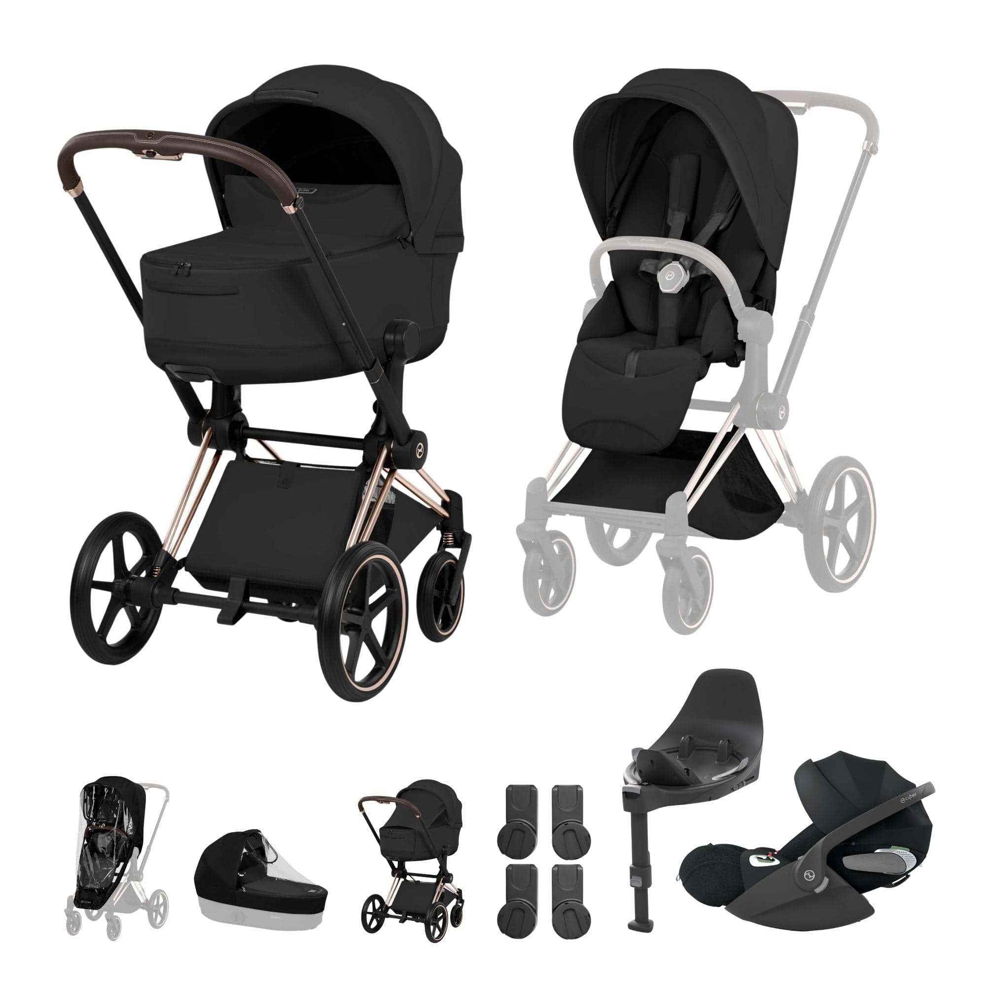 Cybex Travel Systems Cybex Priam Ultimate Bundle - Style Collection - Sepia Black 21842-RG-BLK-1