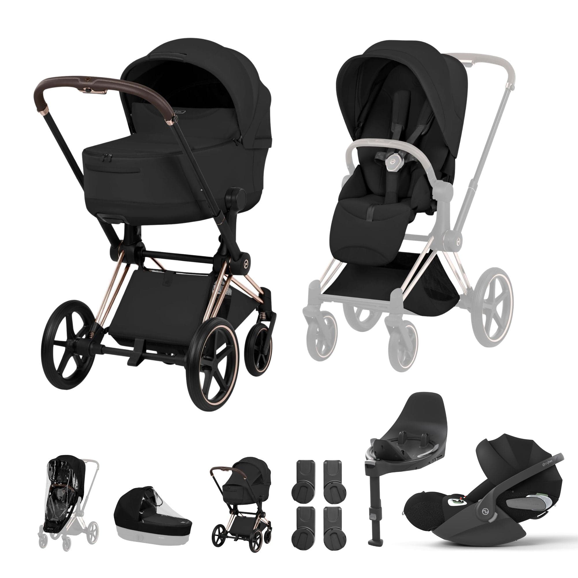 Cybex Travel Systems Cybex Priam Ultimate Bundle - Style Collection - Sepia Black 21842-RG-BLK