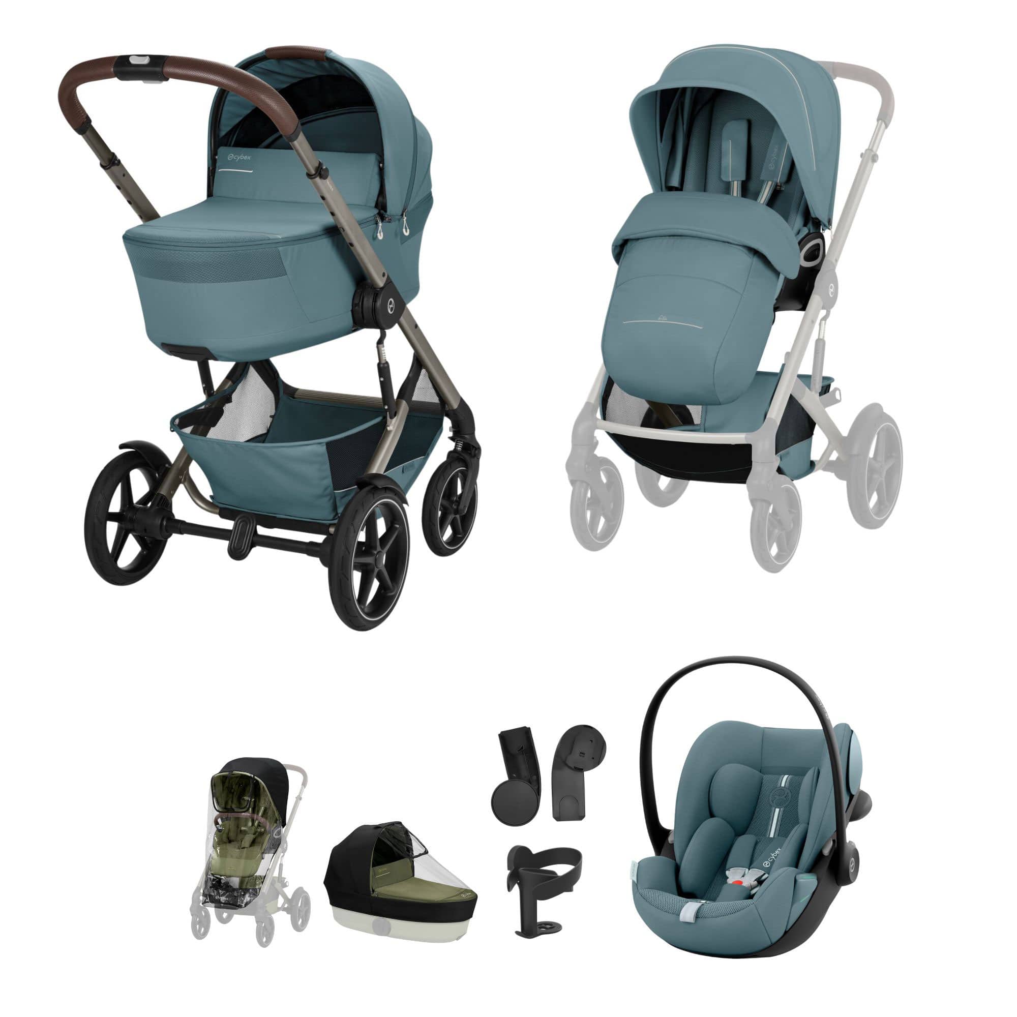 Cybex travel systems Cybex Talos Foldable Cot Ultimate Travel System Bundle - Stormy Blue