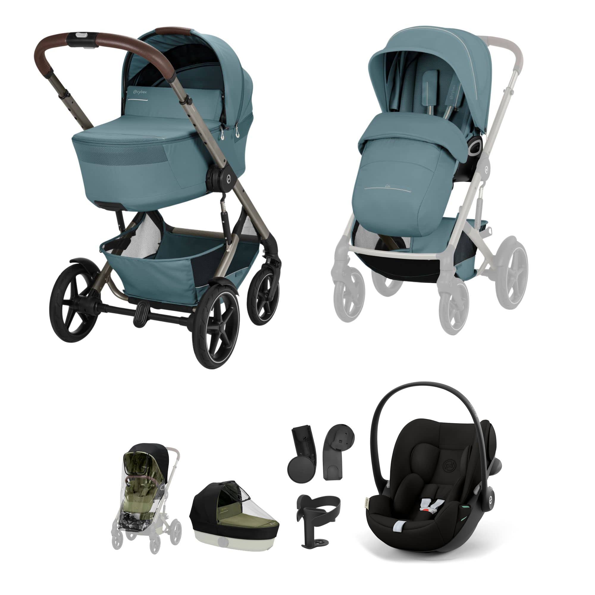 Cybex travel systems Cybex Talos Foldable Cot Ultimate Travel System Bundle - Stormy Blue