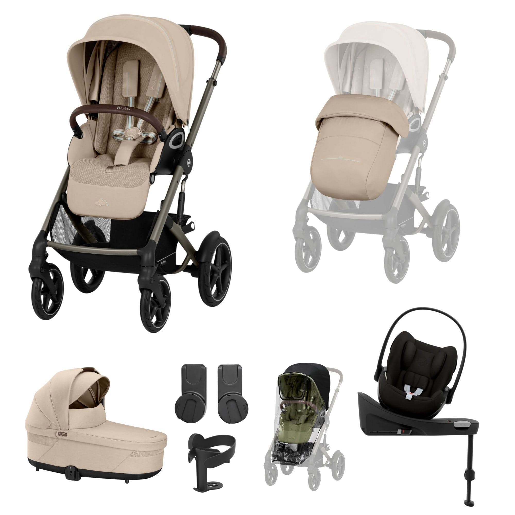 Cybex travel systems Cybex Talos S Lux 10 Piece Bundle with Cloud G - Almond Beige 21410-TAL-10PC-CG-CC-ALB