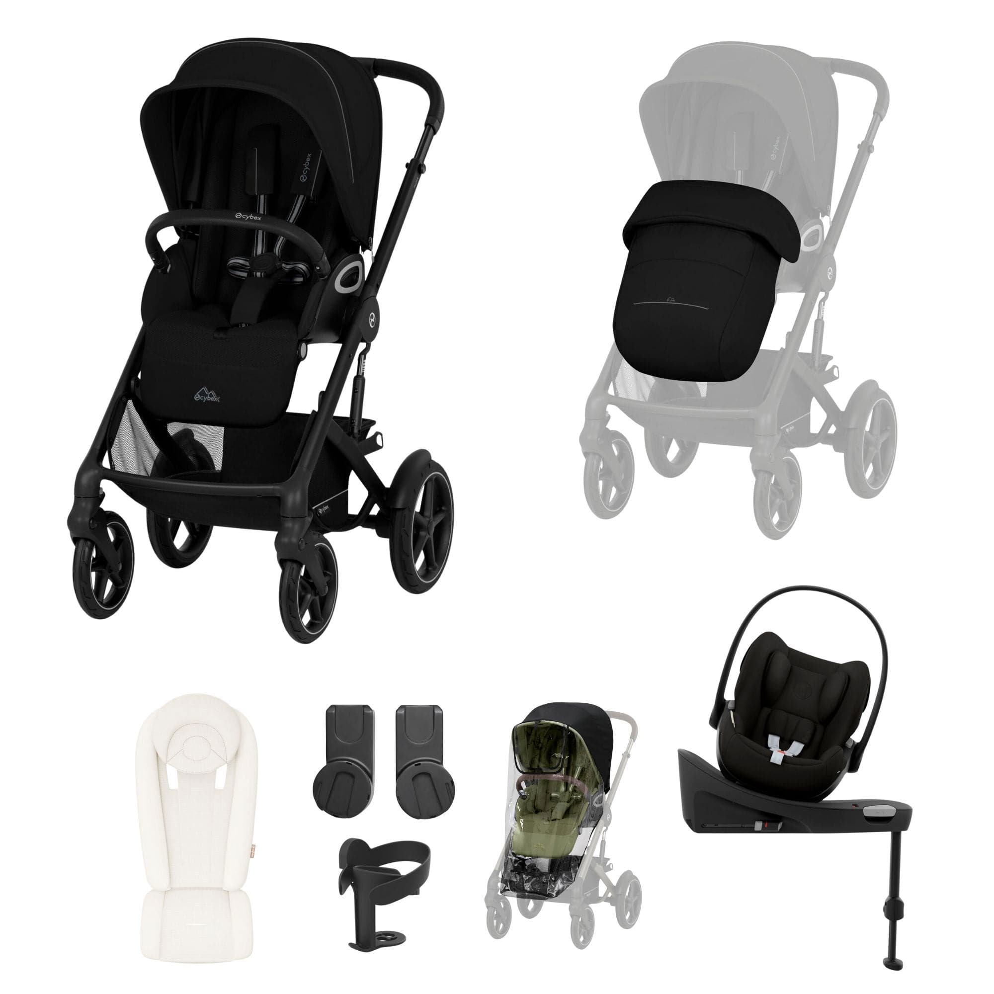 Cybex travel systems Cybex Talos S Lux 10 Piece Bundle with Cloud G - Moon Black 21410-TAL-10PC-CG-NB-BLK