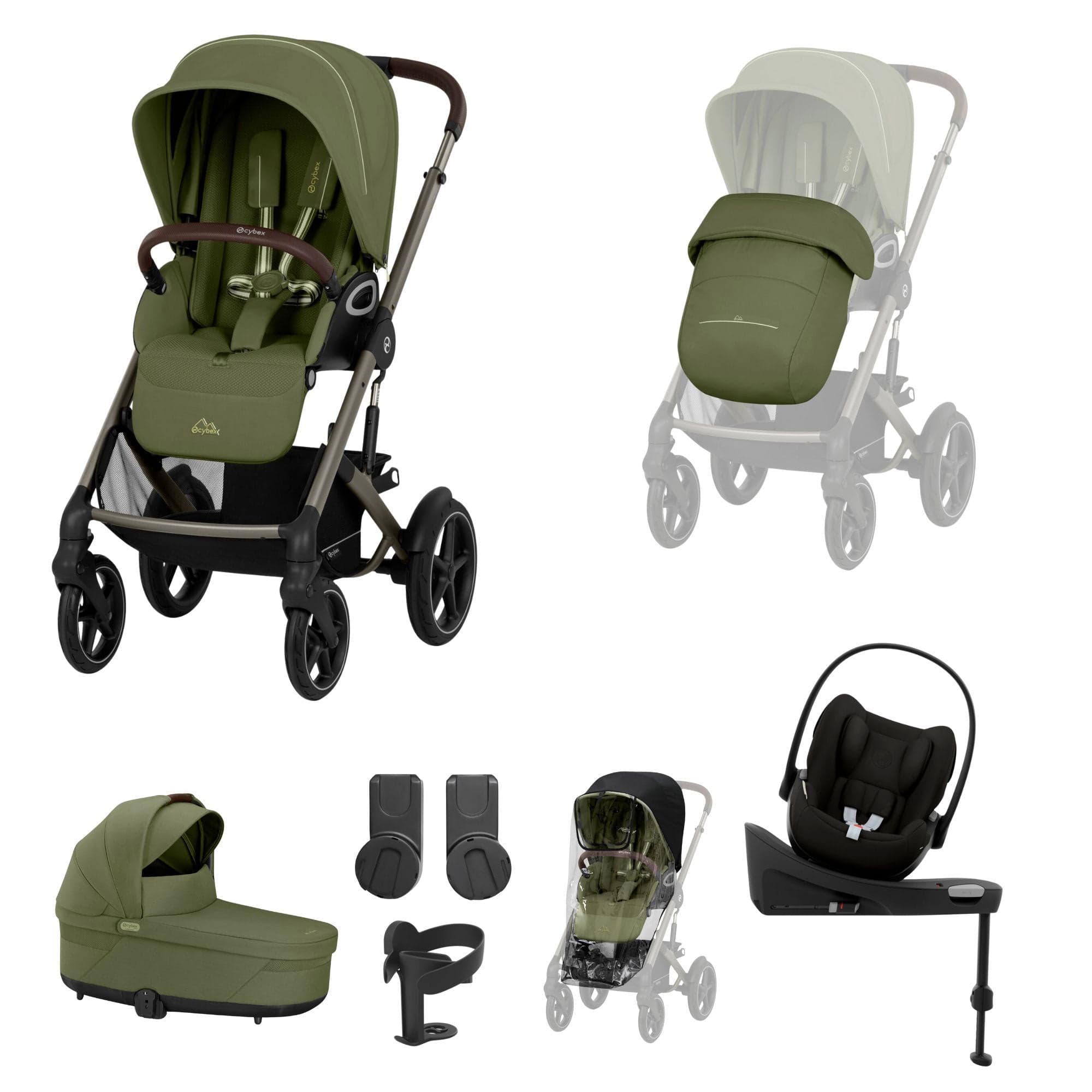 Cybex travel systems Cybex Talos S Lux 10 Piece Bundle with Cloud G - Moss Green 21410-TAL-10PC-CG-CC-MSS