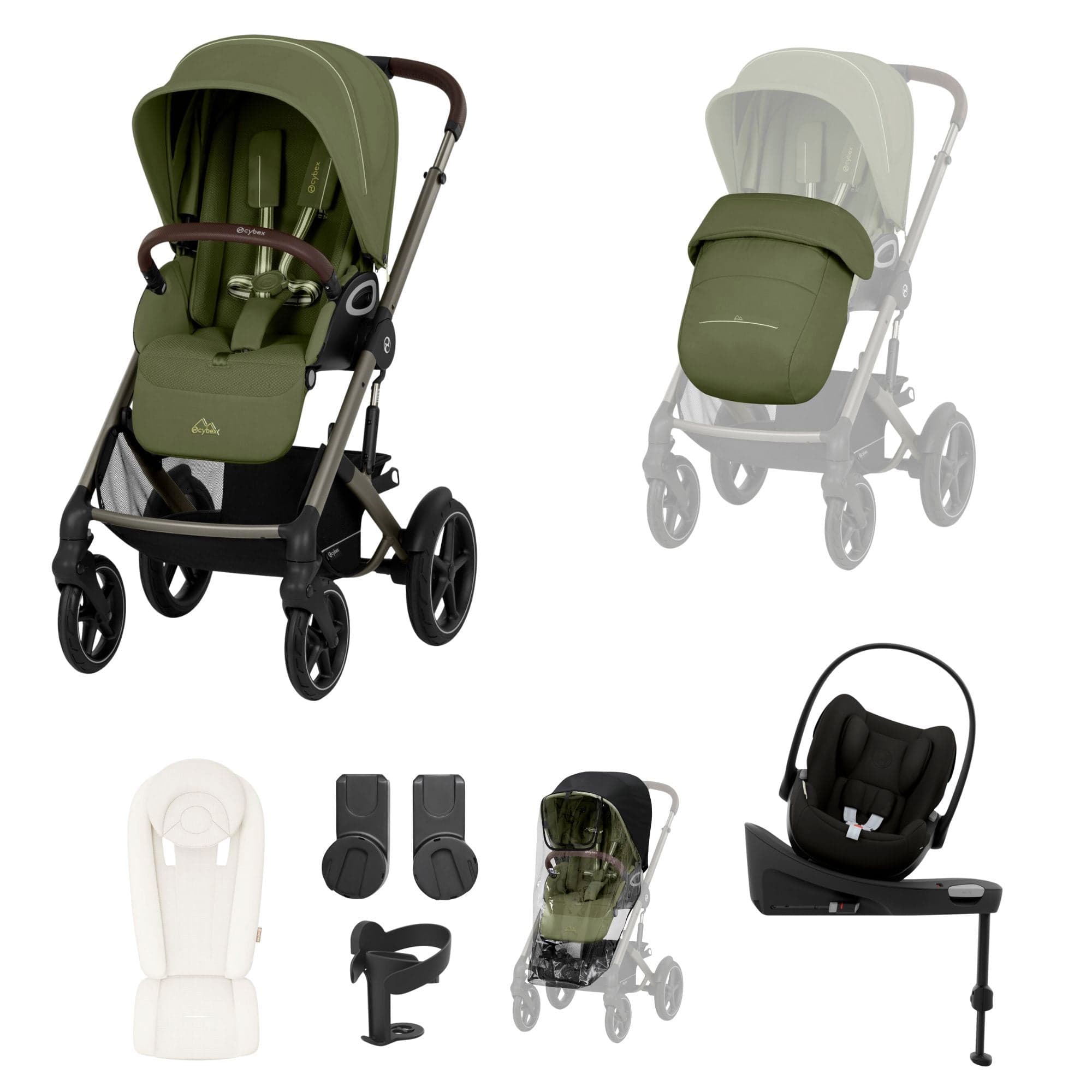 Cybex travel systems Cybex Talos S Lux 10 Piece Bundle with Cloud G - Moss Green 21410-TAL-10PC-CG-NB-MSS