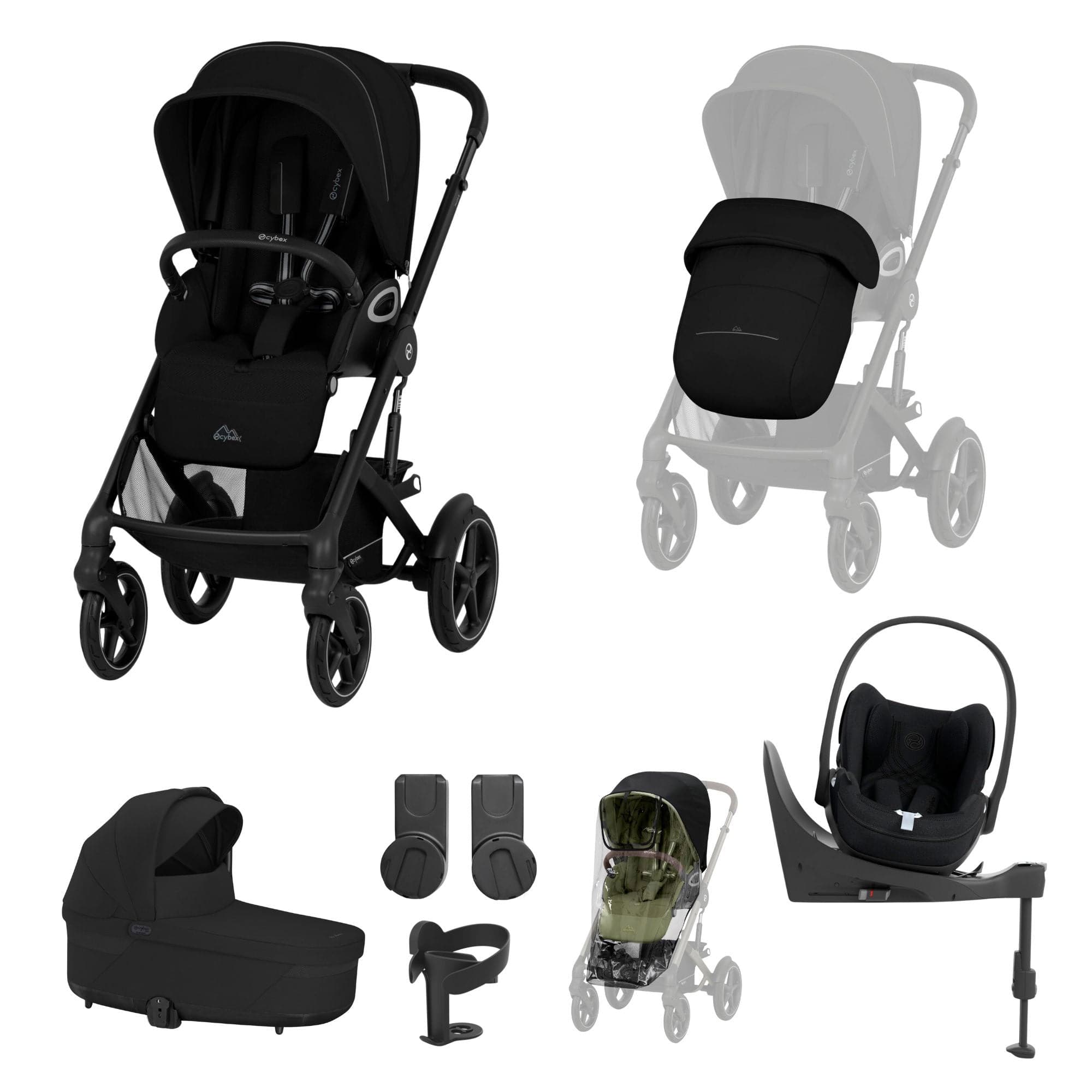 Cybex travel systems Cybex Talos S Lux 10 Piece Bundle with Cloud T - Moon Black 21418-TAL-10PC-CT-CC-BLK