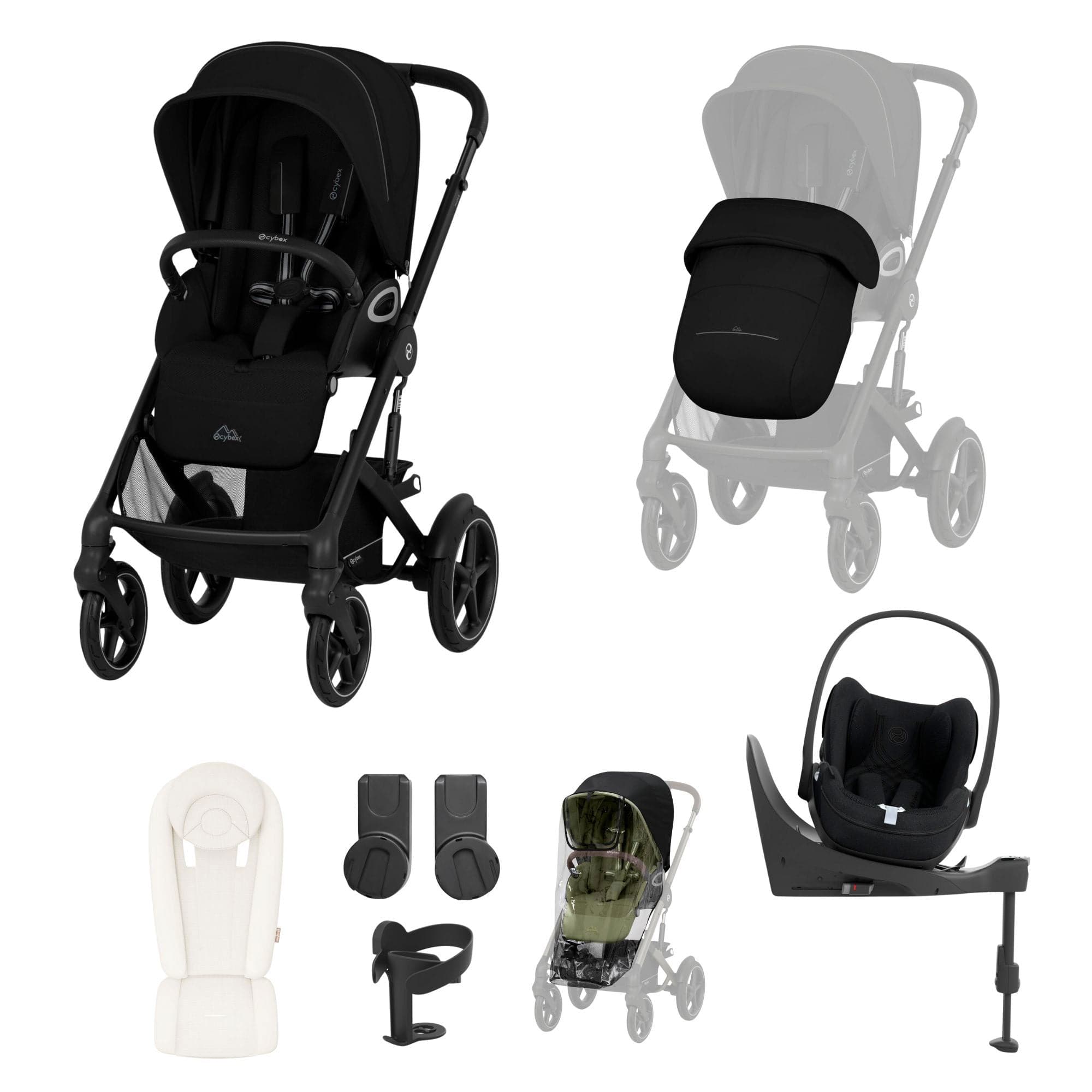 Cybex travel systems Cybex Talos S Lux 10 Piece Bundle with Cloud T - Moon Black 21418-TAL-10PC-CT-NB-BLK