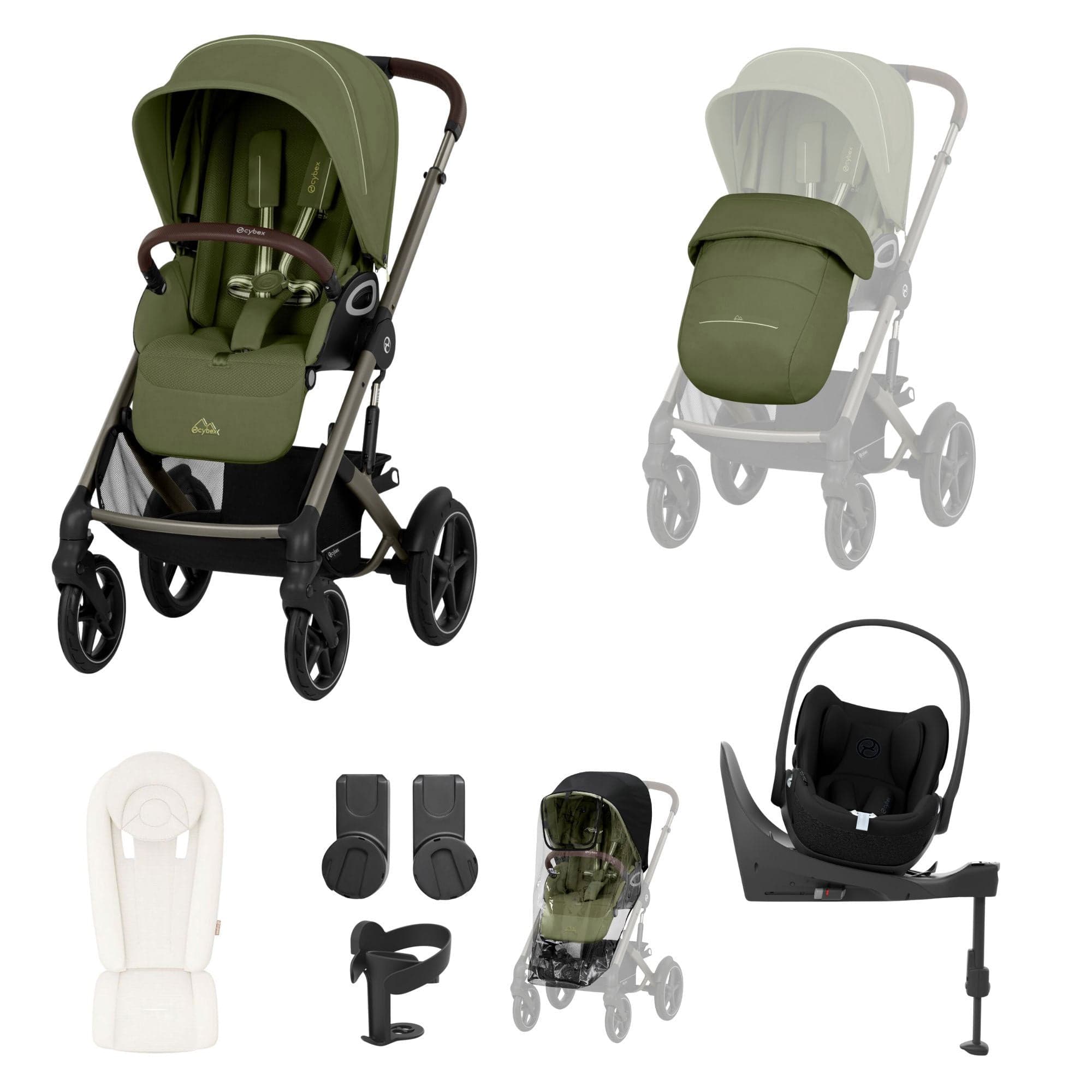 Cybex travel systems Cybex Talos S Lux 10 Piece Bundle with Cloud T - Moss Green 21418-TAL-10PC-CT-NB-MSS