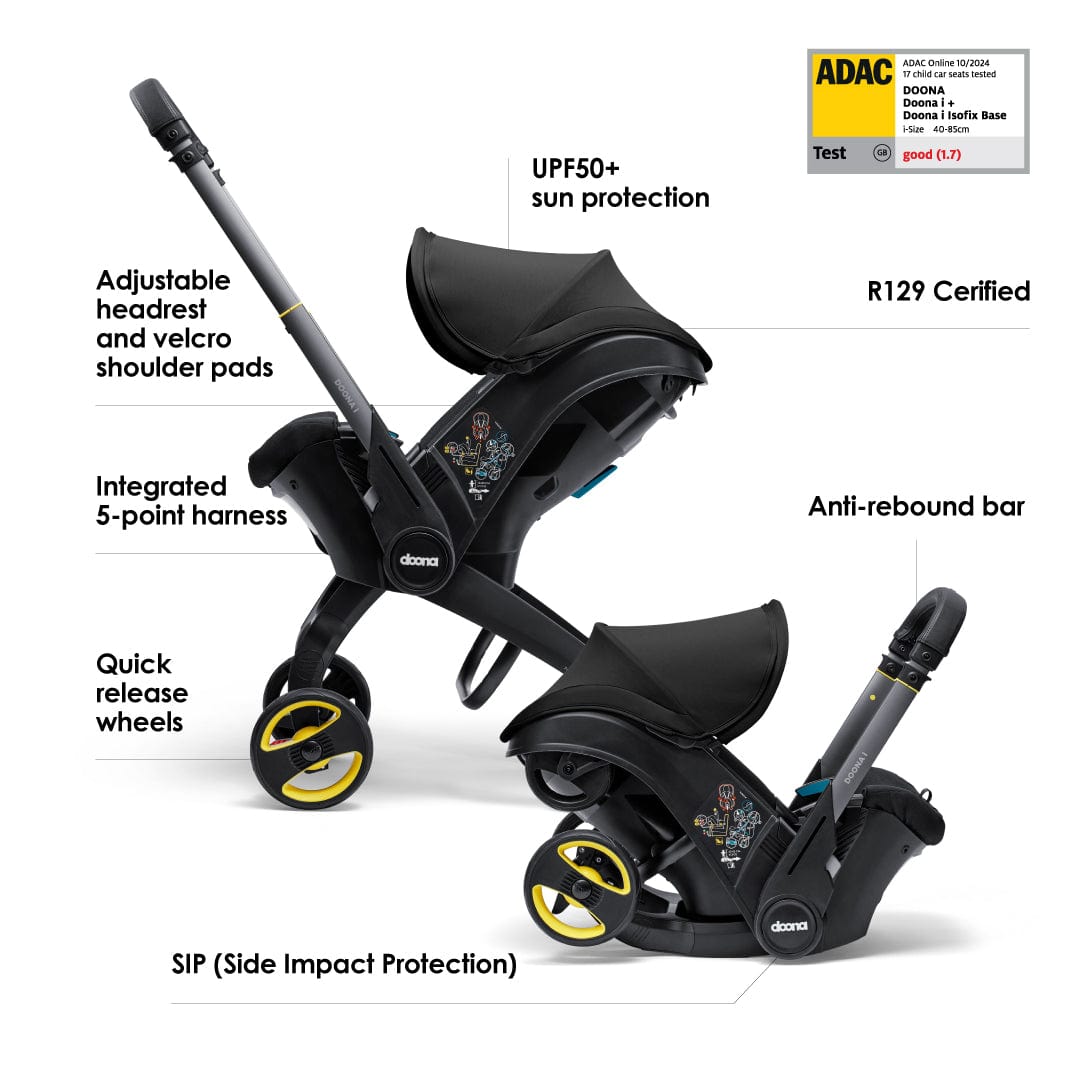 Doona baby pushchairs Doona i Infant Car Seat Stroller Nitro Black CAR/SPA/705963