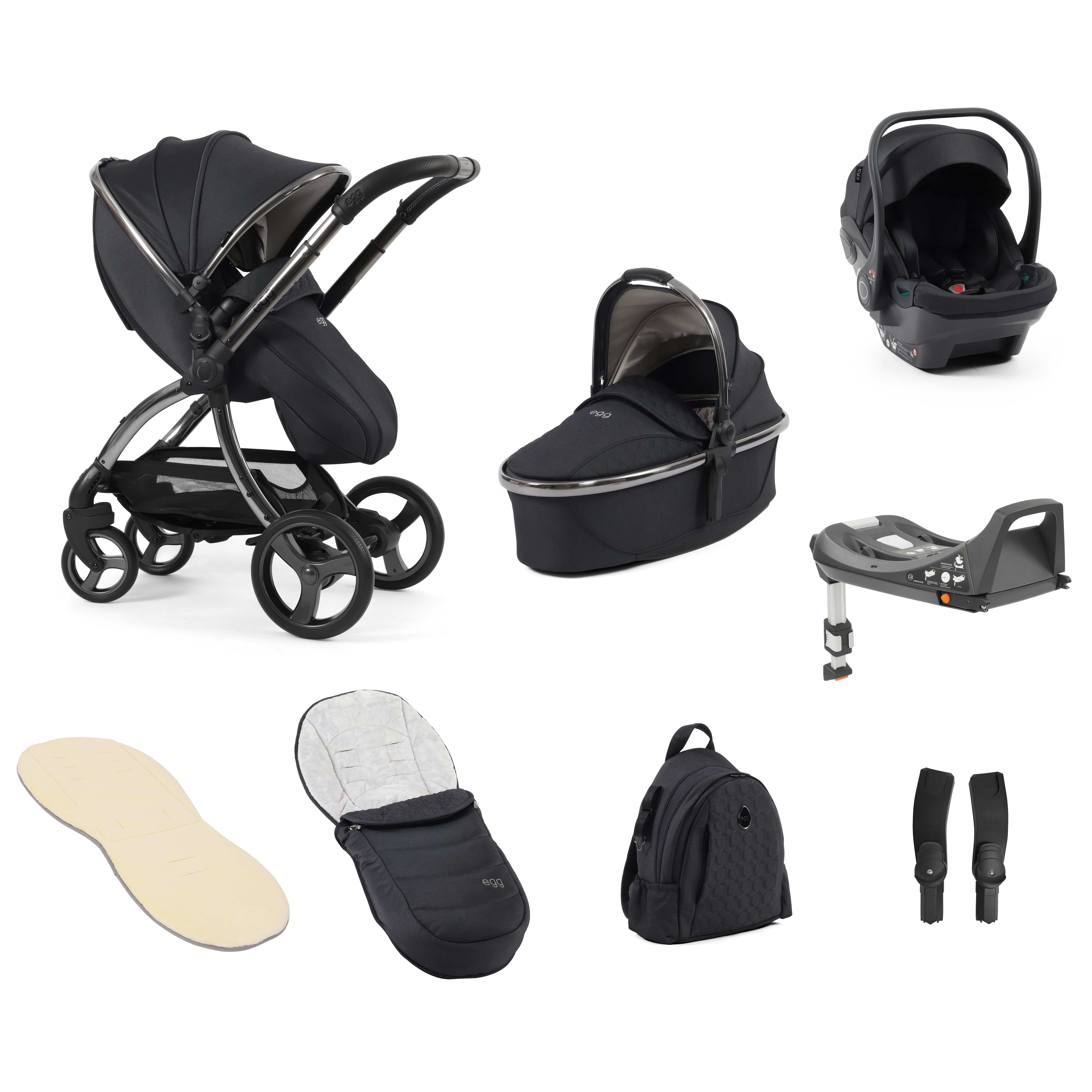 egg baby prams egg3 Luxury Travel System Bundle Carbonite 14720-CRB