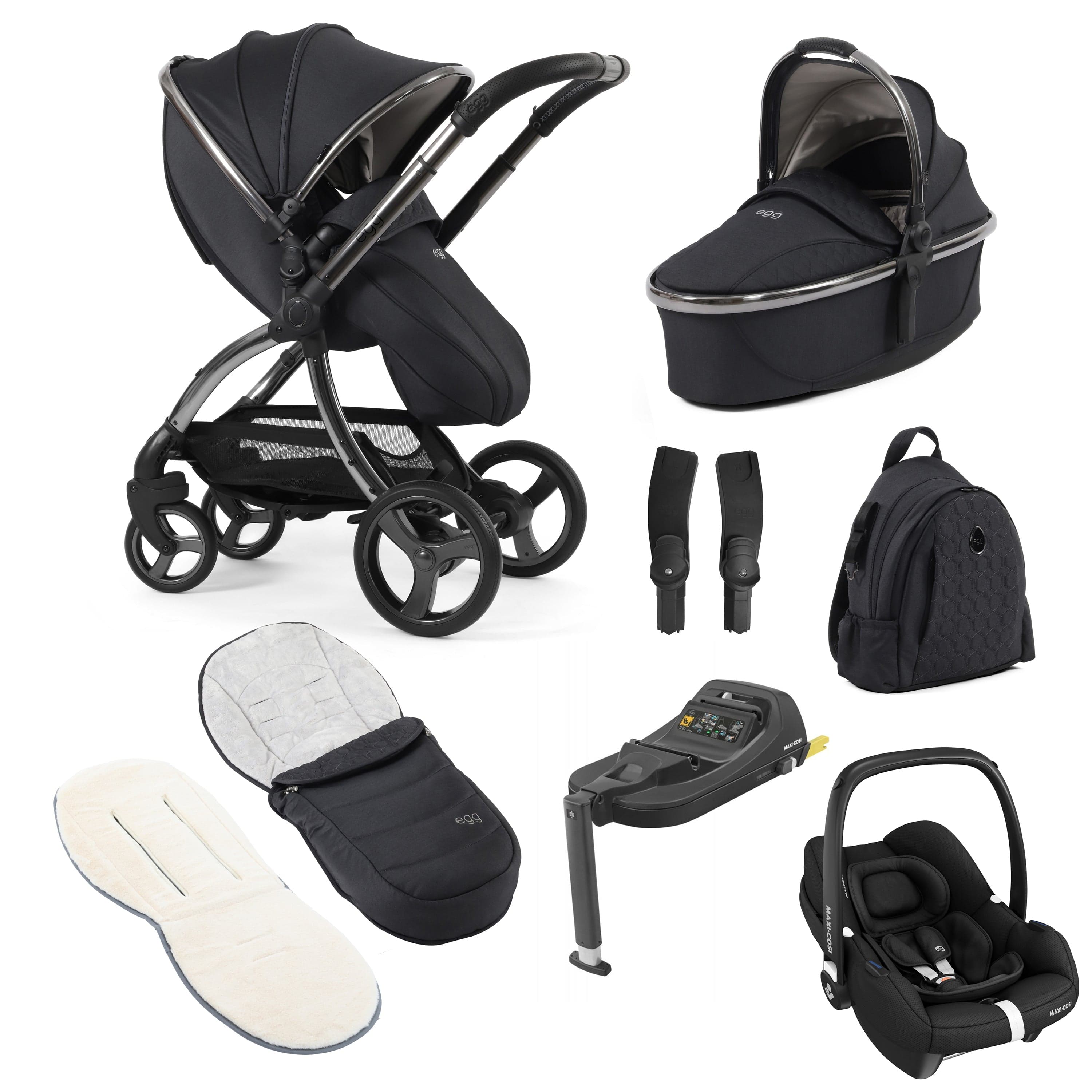 egg travel systems egg3 Luxury Maxi-Cosi Travel System Bundle - Carbonite 18041-CAB-CAR