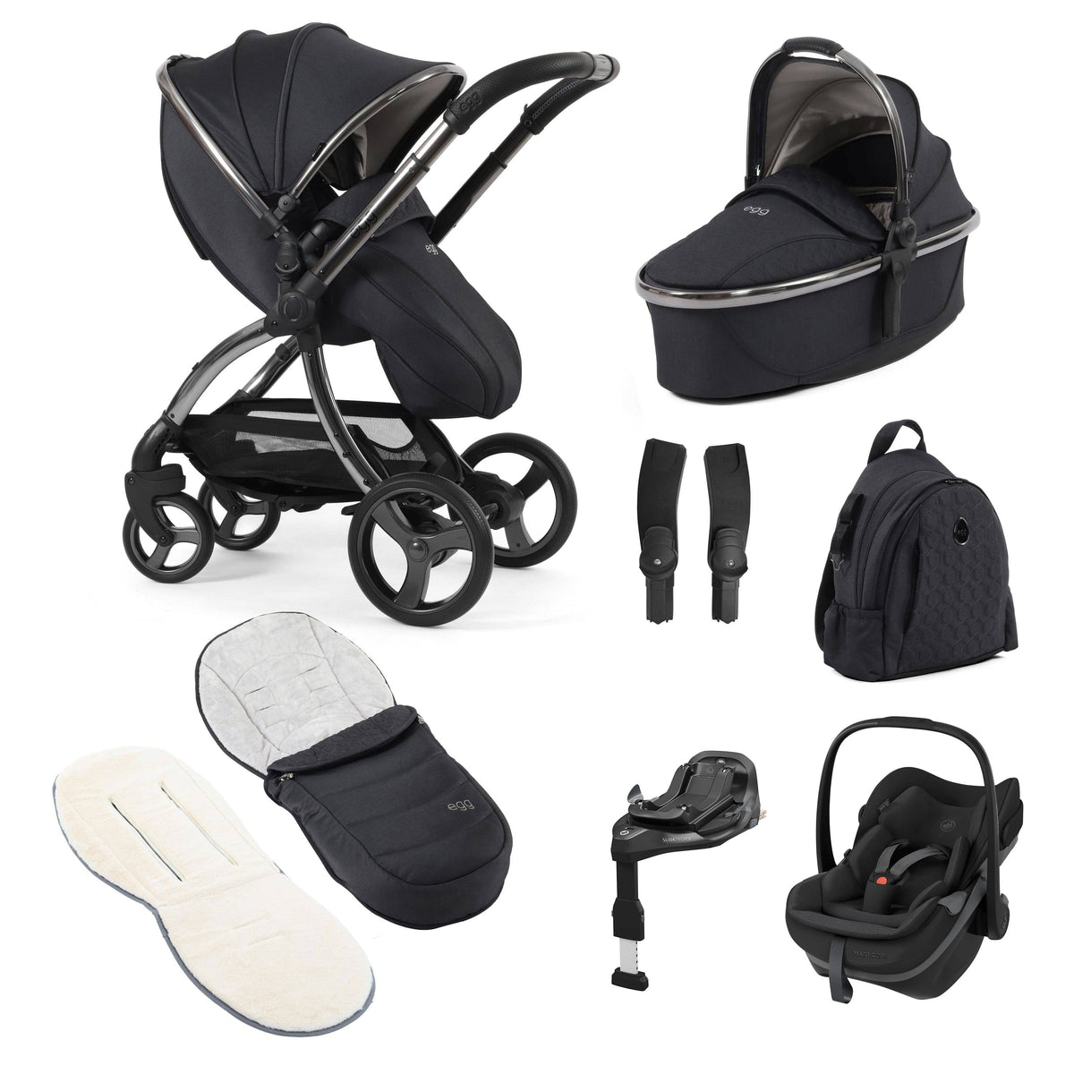 egg travel systems egg3 Luxury Maxi-Cosi Travel System Bundle - Carbonite 23586-PBS-CAR
