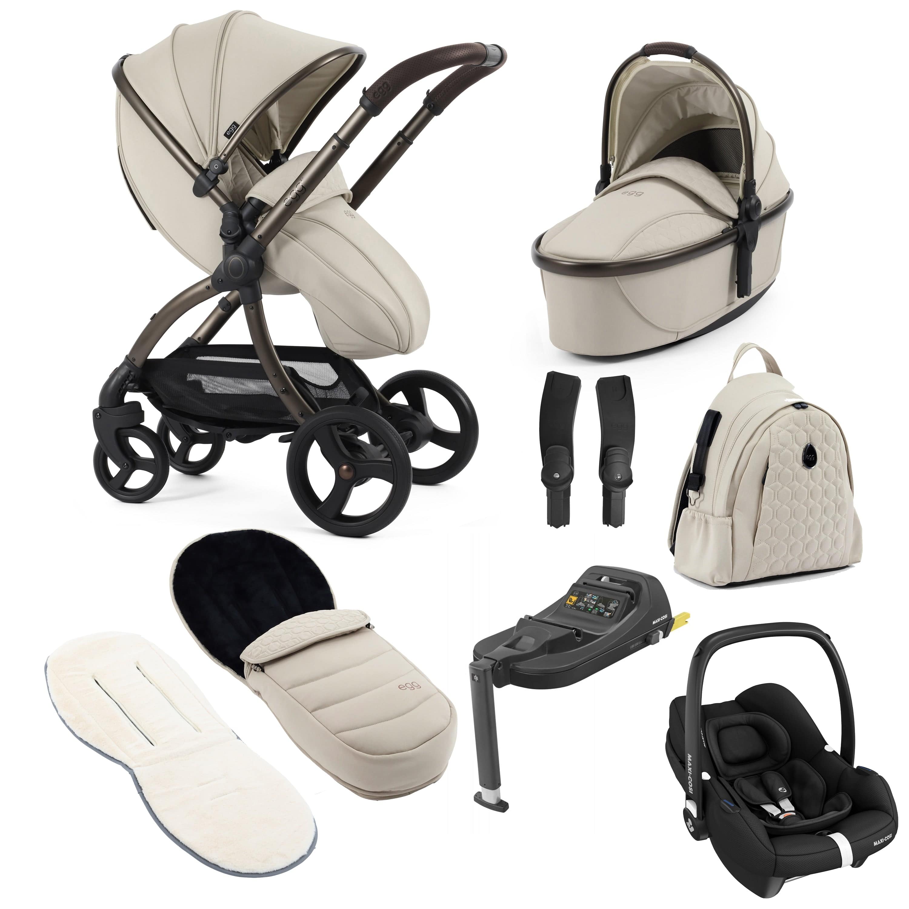 egg travel systems egg3 Luxury Maxi-Cosi Travel System Bundle - Cashmere 18010-CAB-CAS