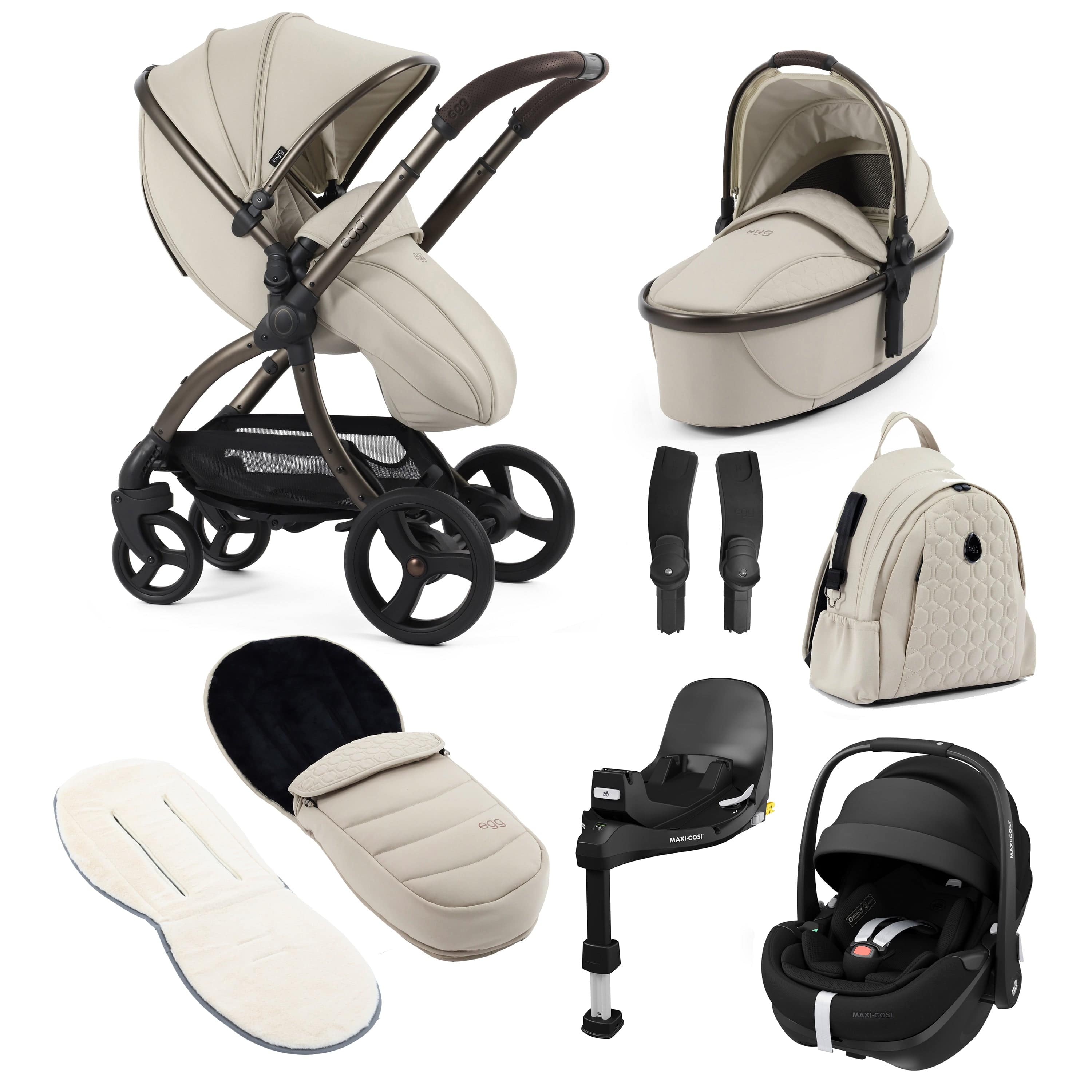 egg travel systems egg3 Luxury Maxi-Cosi Travel System Bundle - Cashmere 18024-PV2-CAS