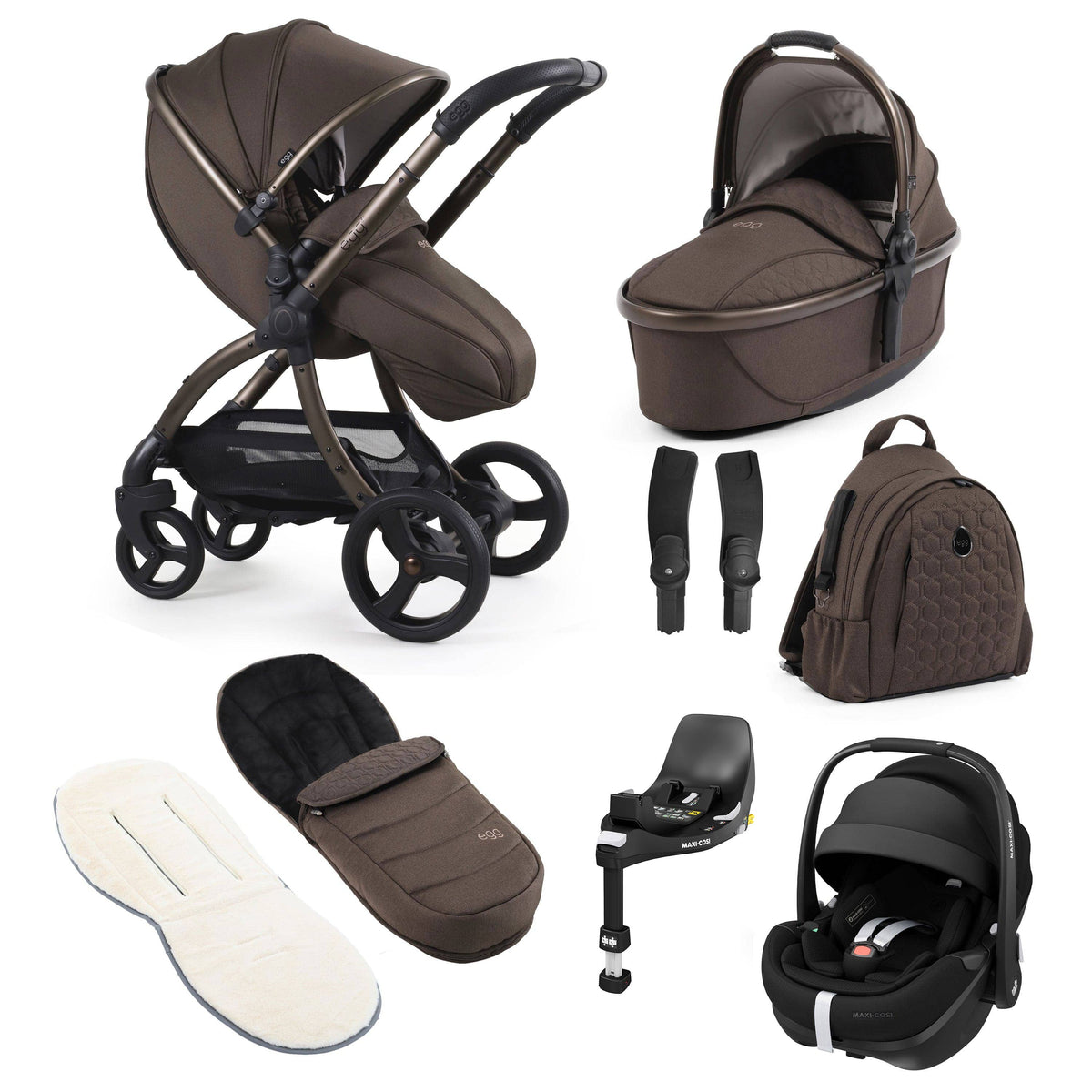 egg travel systems egg3 Luxury Maxi-Cosi Travel System Bundle - Chocolate Velvet 18031-PV2-CHV