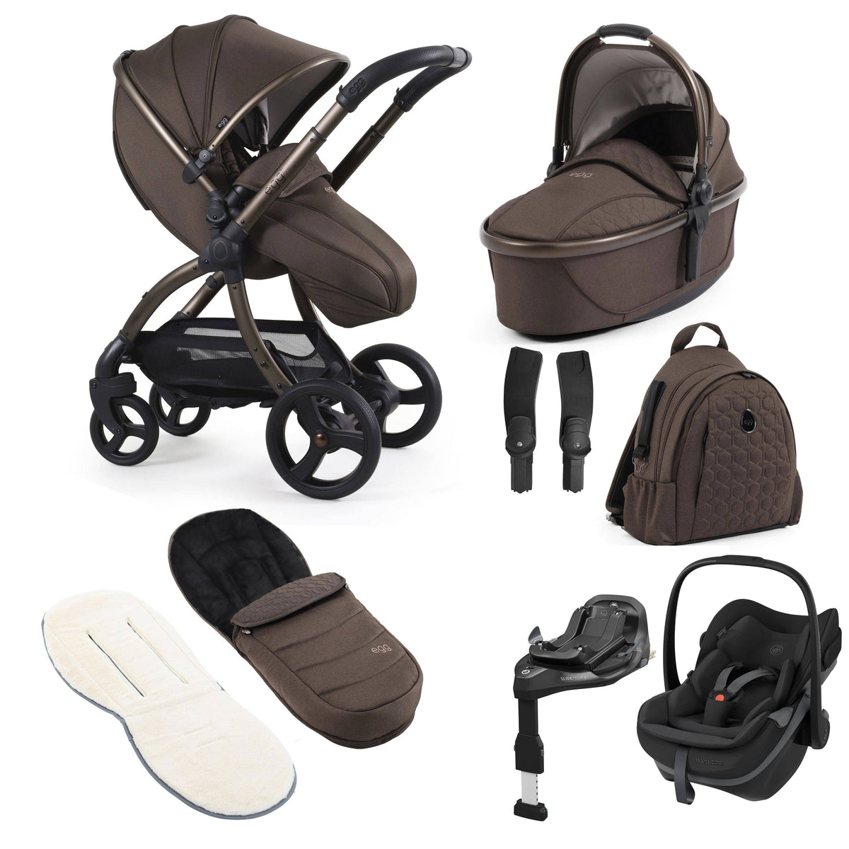 egg travel systems egg3 Luxury Maxi-Cosi Travel System Bundle - Chocolate Velvet 23587-PBS-CHV