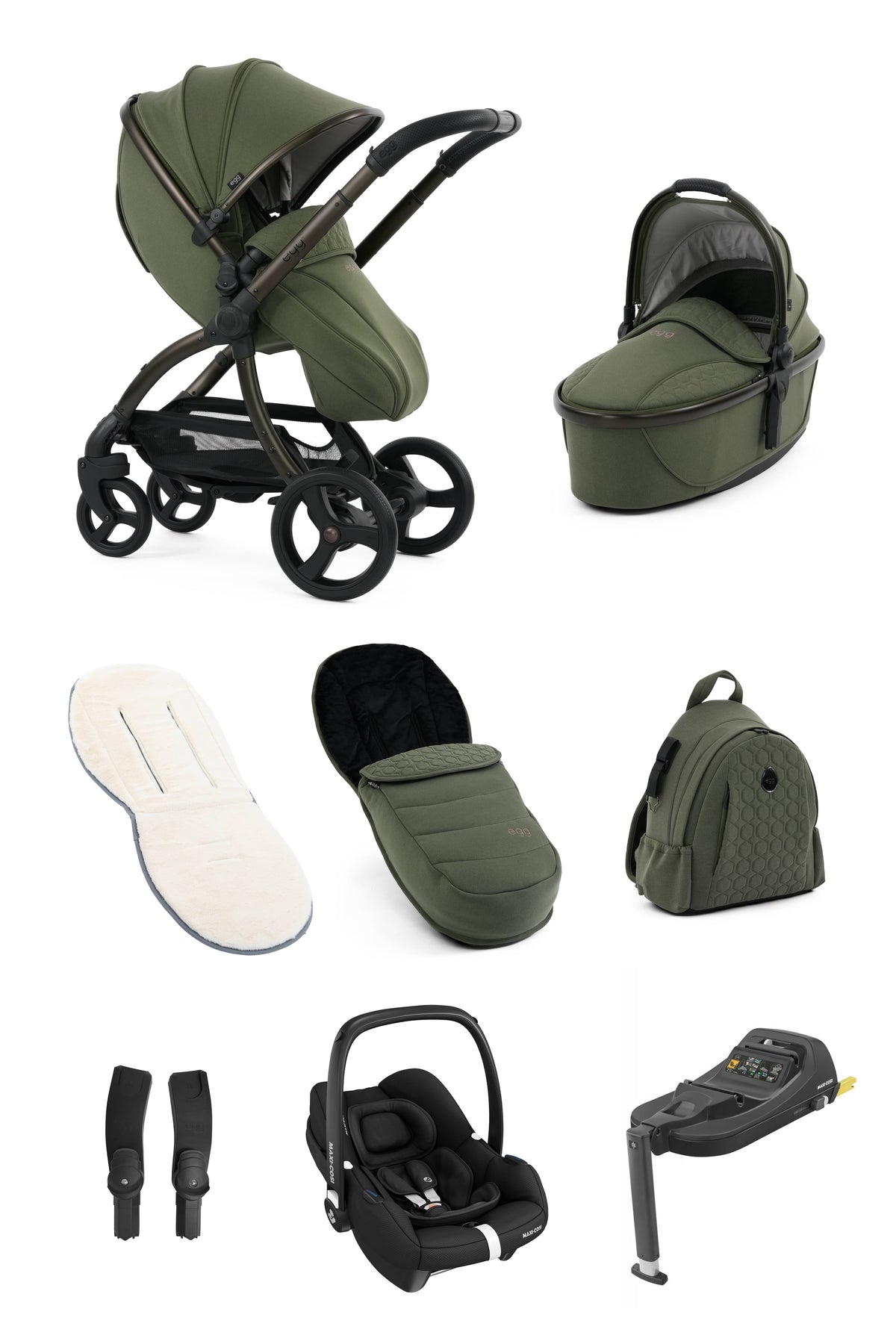 egg travel systems egg3 Luxury Maxi-Cosi Travel System Bundle - Sage