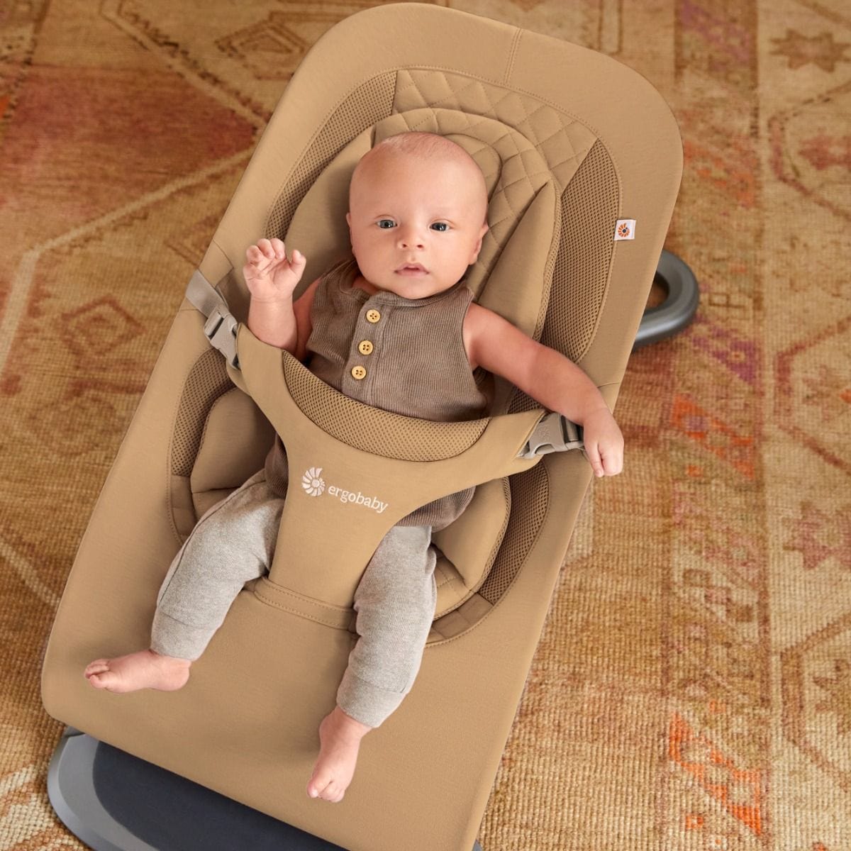 Ergobaby rocking bouncing cradles ErgoBaby Evolve Bouncer - Camel EVLBNCCAMUK