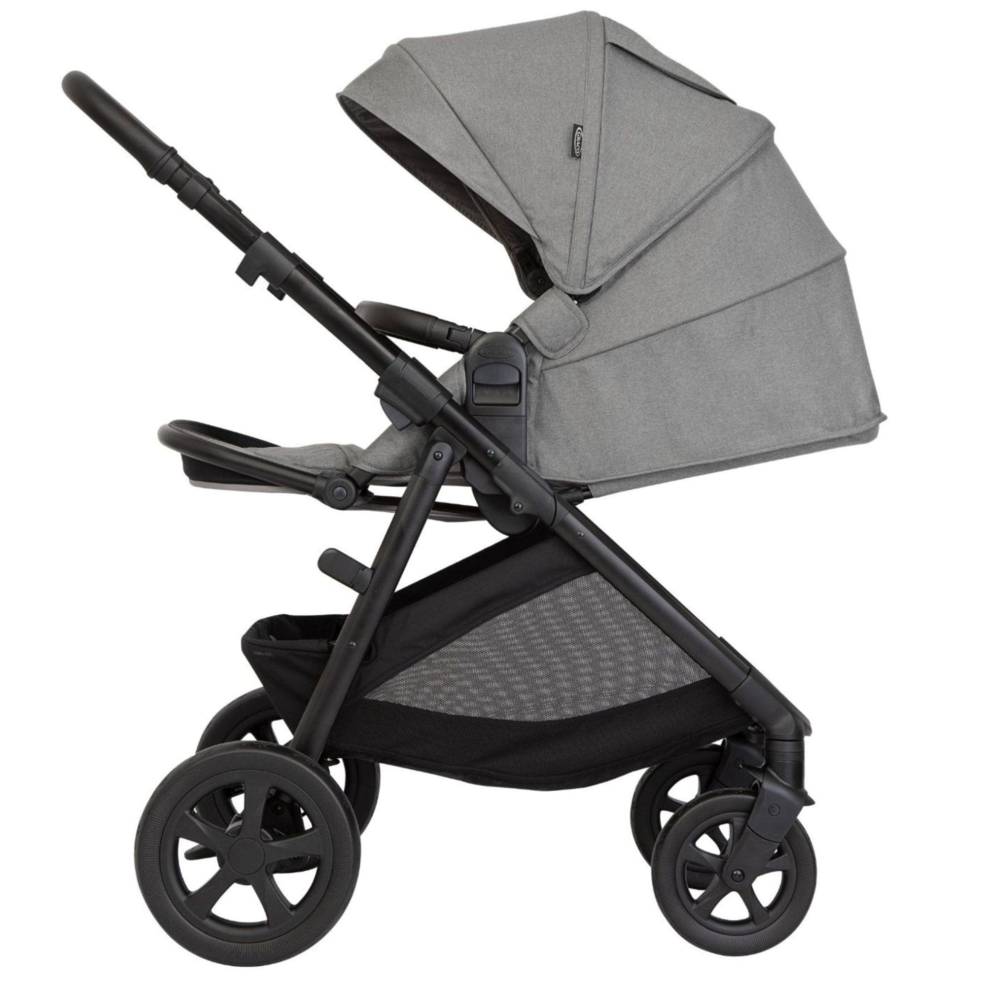 Graco Pushchairs & Buggies Graco Near2Me DLX Trio inc. Pushchair, Carrycot and Snuglite in Ash GT1910AAASH000