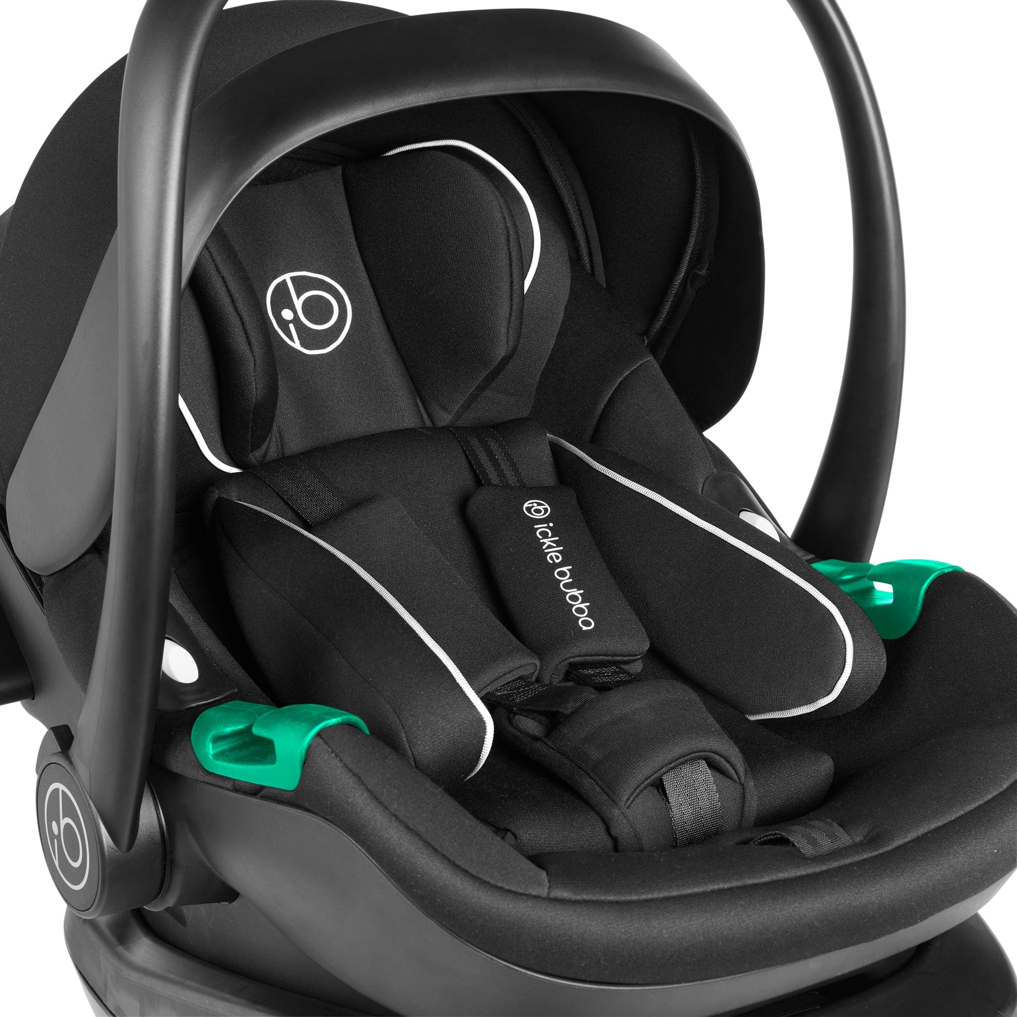 Ickle Bubba 3 wheel pushchairs Ickle Bubba Venus Prime Jogger Stroller I-Size Travel System - Black/Black with Base 13-004-600-001