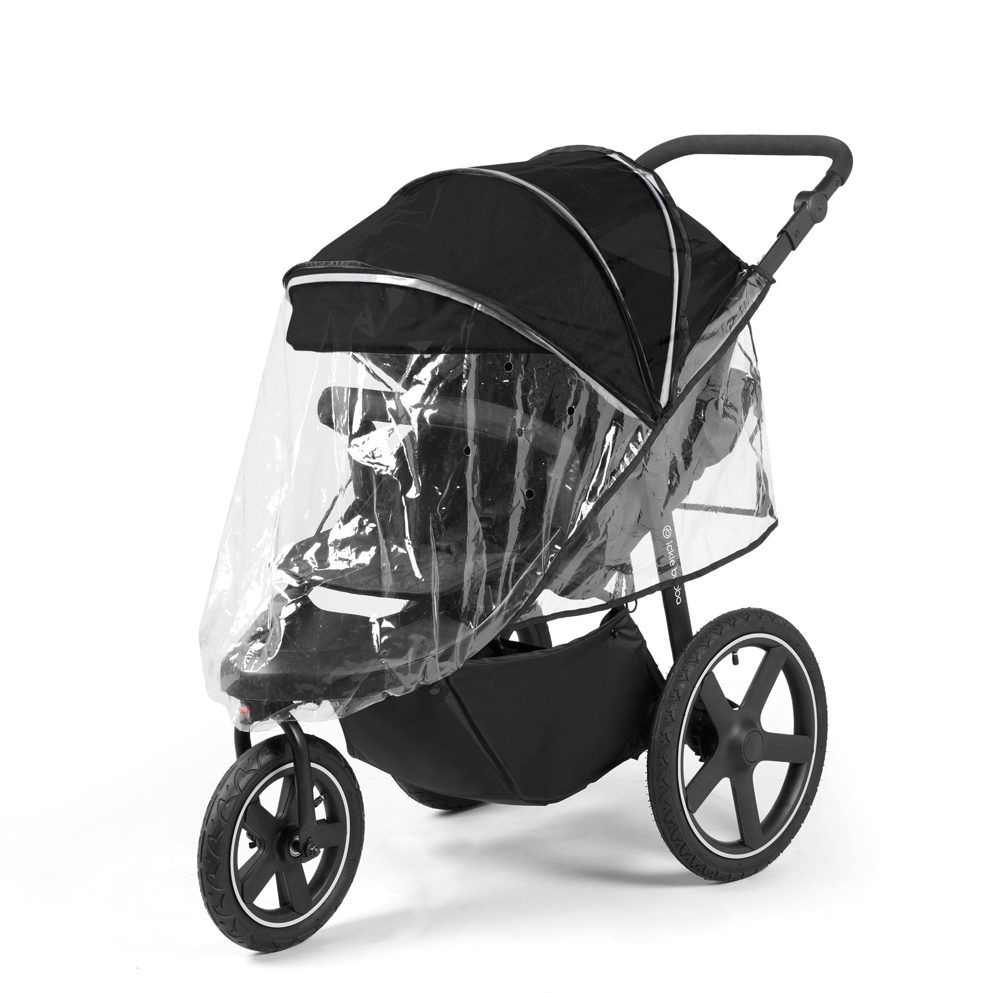 Ickle Bubba 3 wheel pushchairs Ickle Bubba Venus Prime Jogger Stroller I-Size Travel System - Black/Black with Base 13-004-600-001