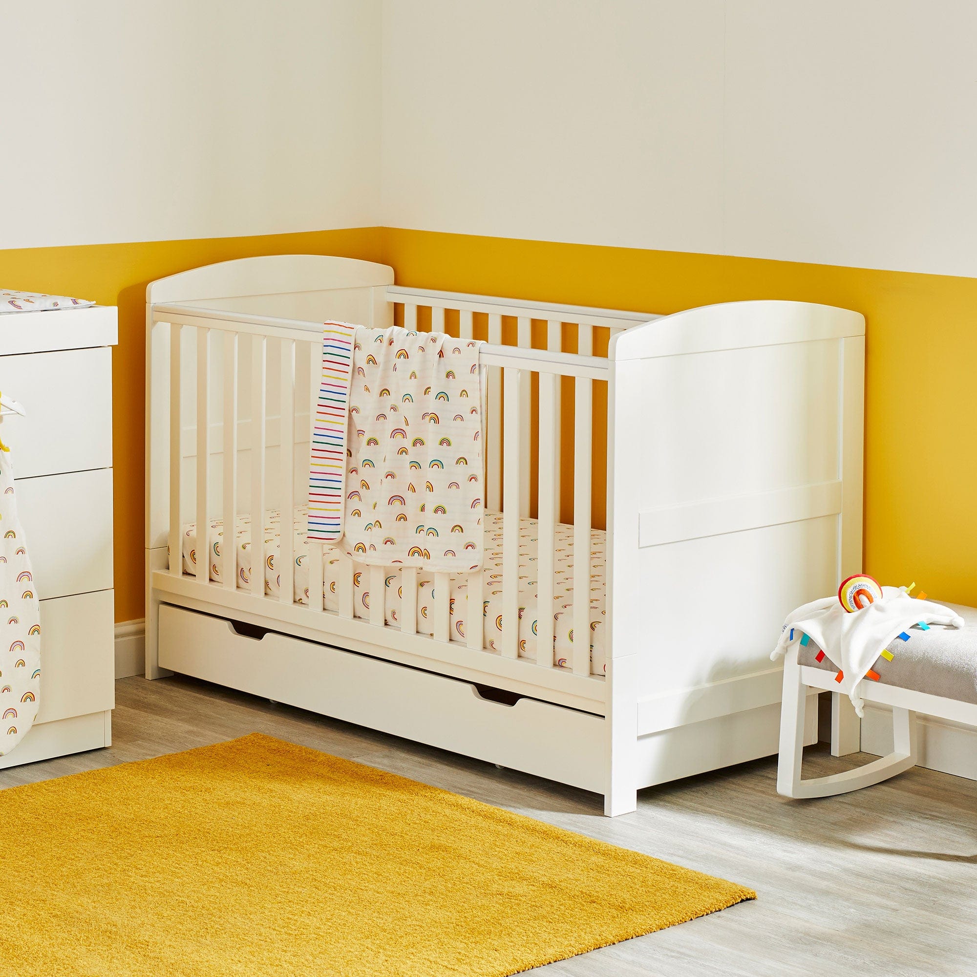 Ickle Bubba baby cot beds Ickle Bubba Coleby Classic Cot Bed with Under Drawer White