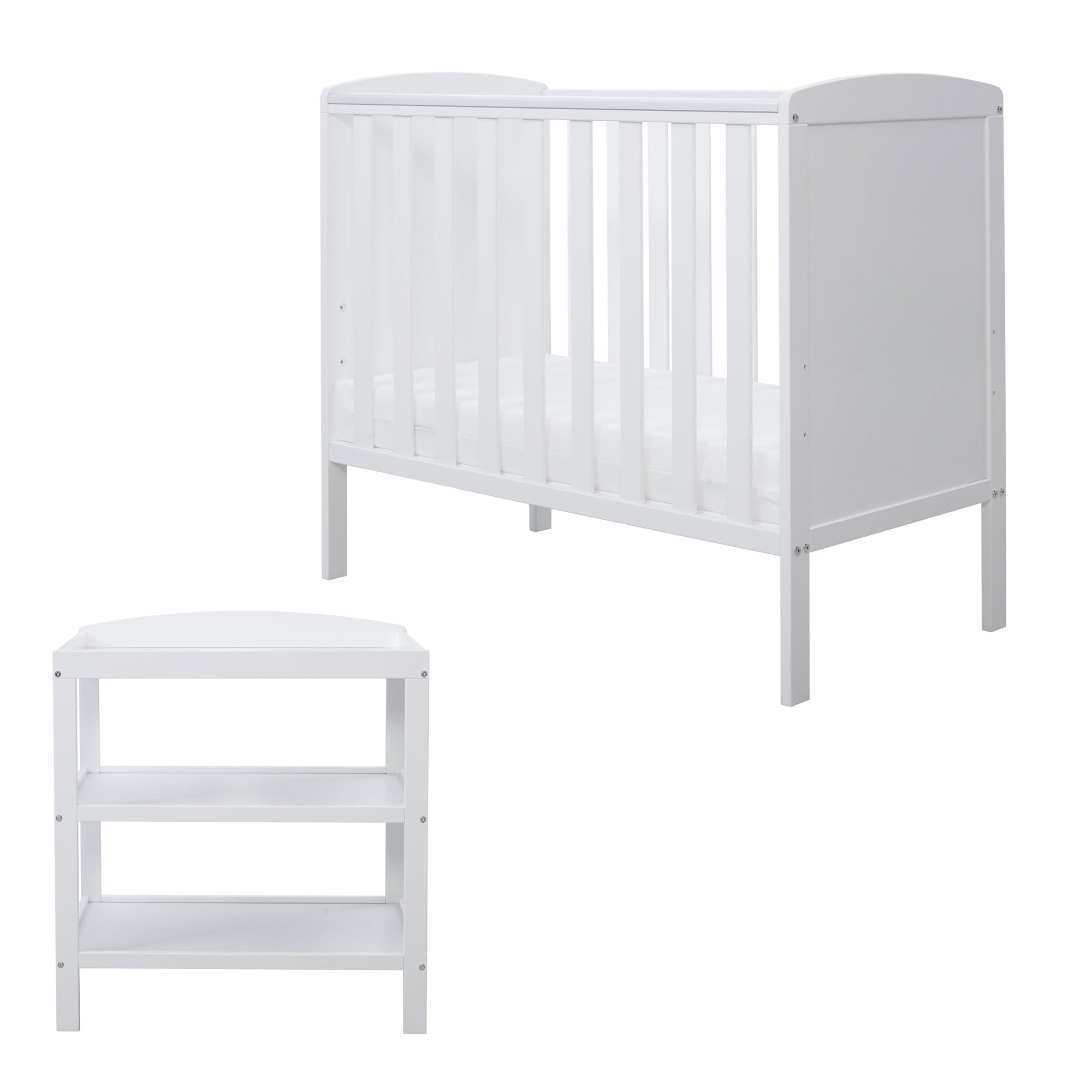 Ickle Bubba baby cots Ickle Bubba Coleby Space Saver 2 Piece Furniture Set White