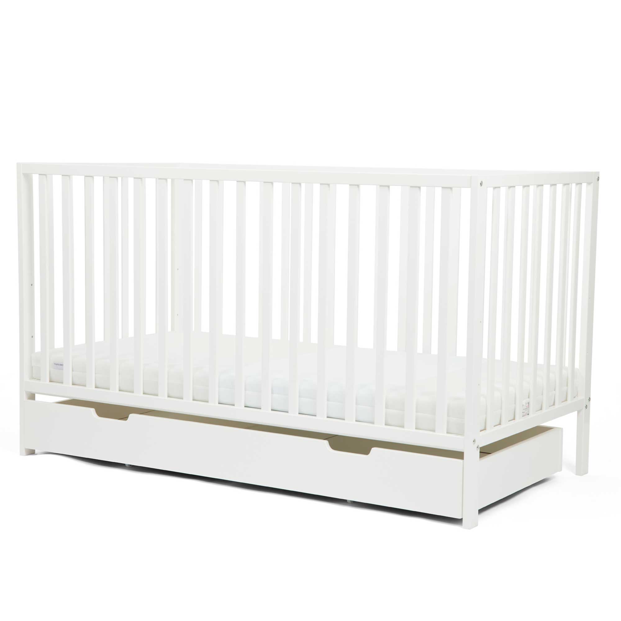 Ickle Bubba baby cots Ickle Bubba Hartley Classic Cot & Under Drawer - White 41-002-DRA-801