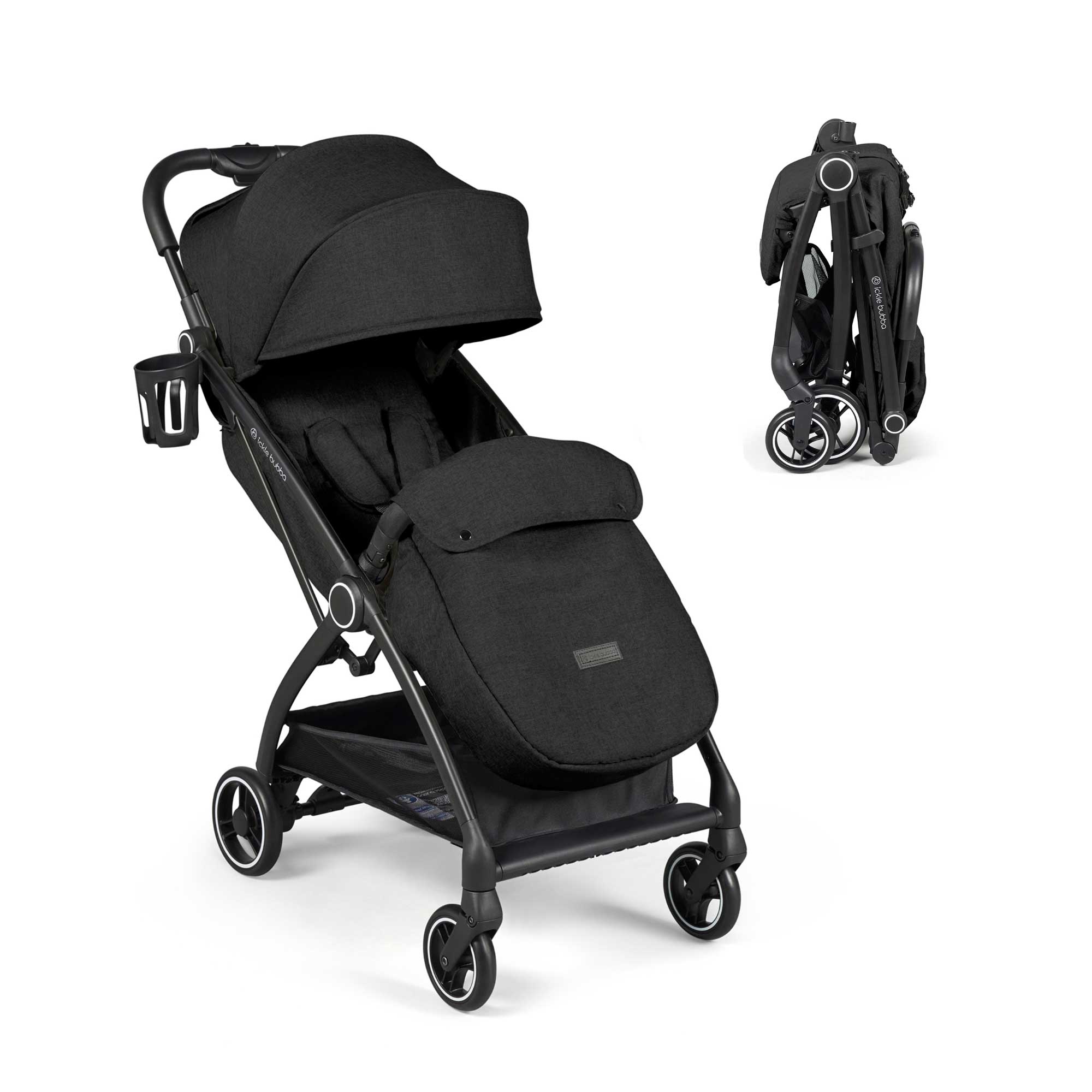 Ickle Bubba baby pushchairs Ickle Bubba Aries Max Autofold Stroller - Black 15-005-200-001