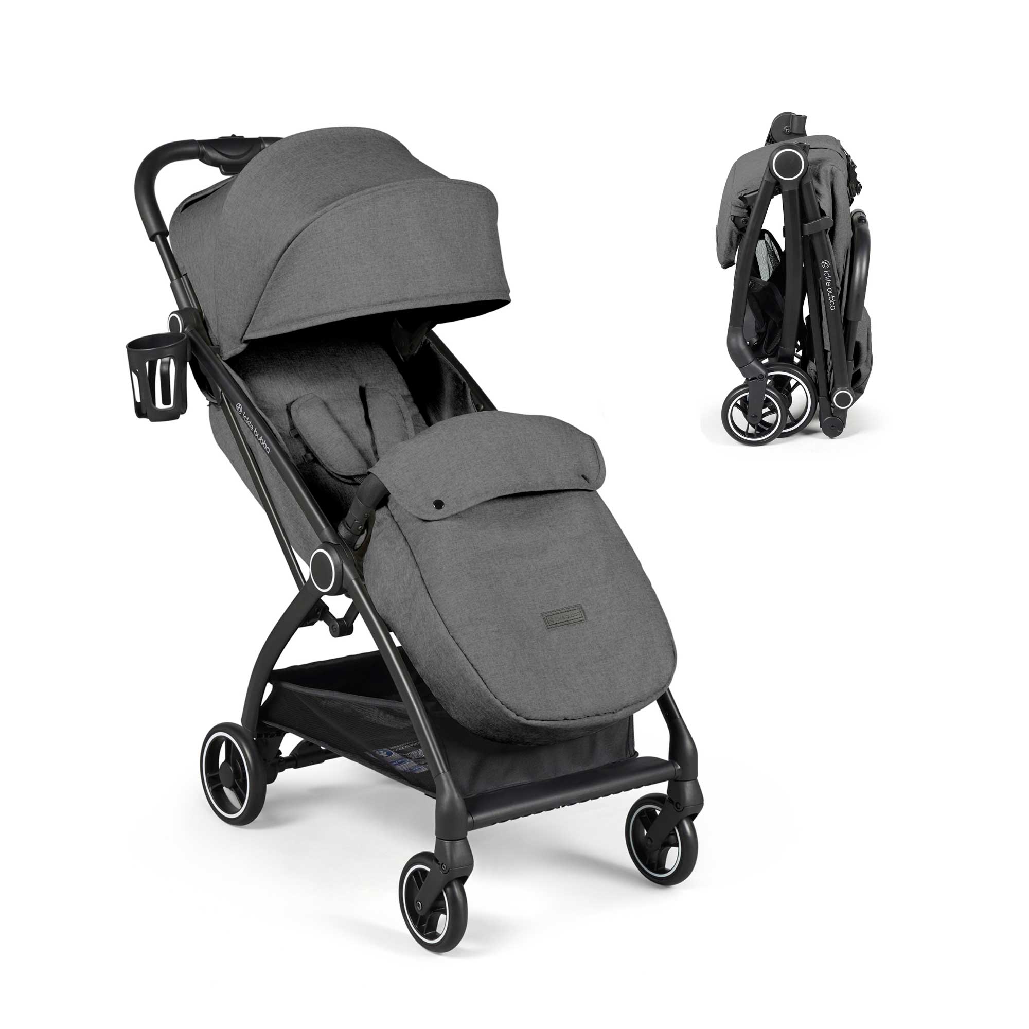 Ickle Bubba baby pushchairs Ickle Bubba Aries Max Autofold Stroller - Graphite Grey 15-005-200-068