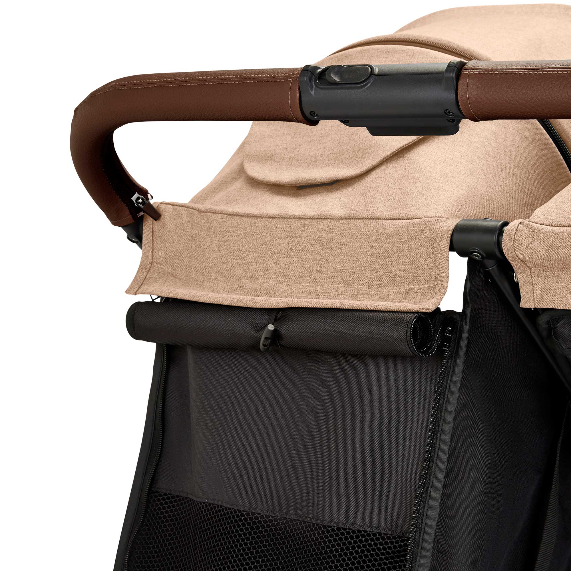 Ickle Bubba double buggies Ickle Bubba Venus Double Stroller - Black/Biscuit/Tan 16-004-100-157